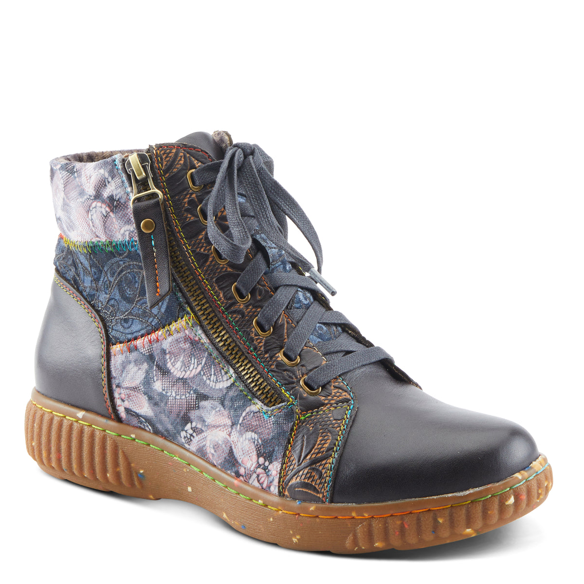 L'Artiste L'ARTISTE MAYLAH BOOTS boot in bordeaux multi with handcrafted leather design