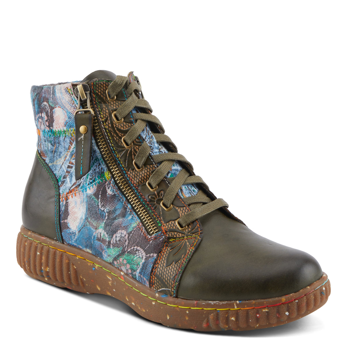 L'Artiste L'ARTISTE MAYLAH BOOTS boot in charcoal multi with handcrafted leather design
