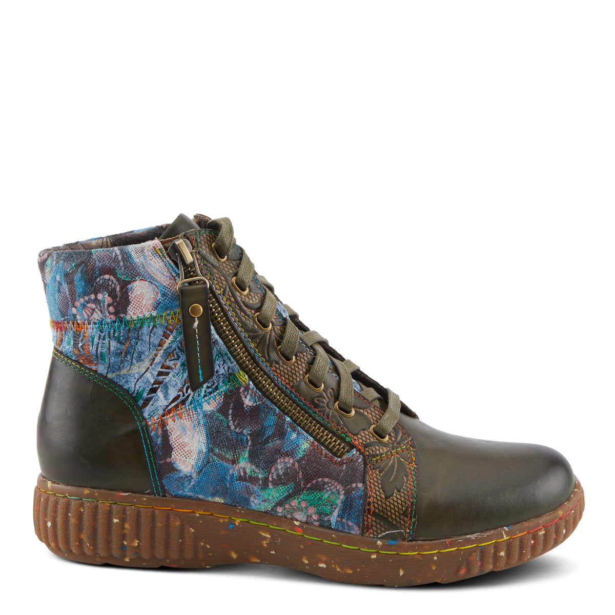 L'Artiste L'ARTISTE MAYLAH BOOTS boot in bordeaux multi with handcrafted leather design