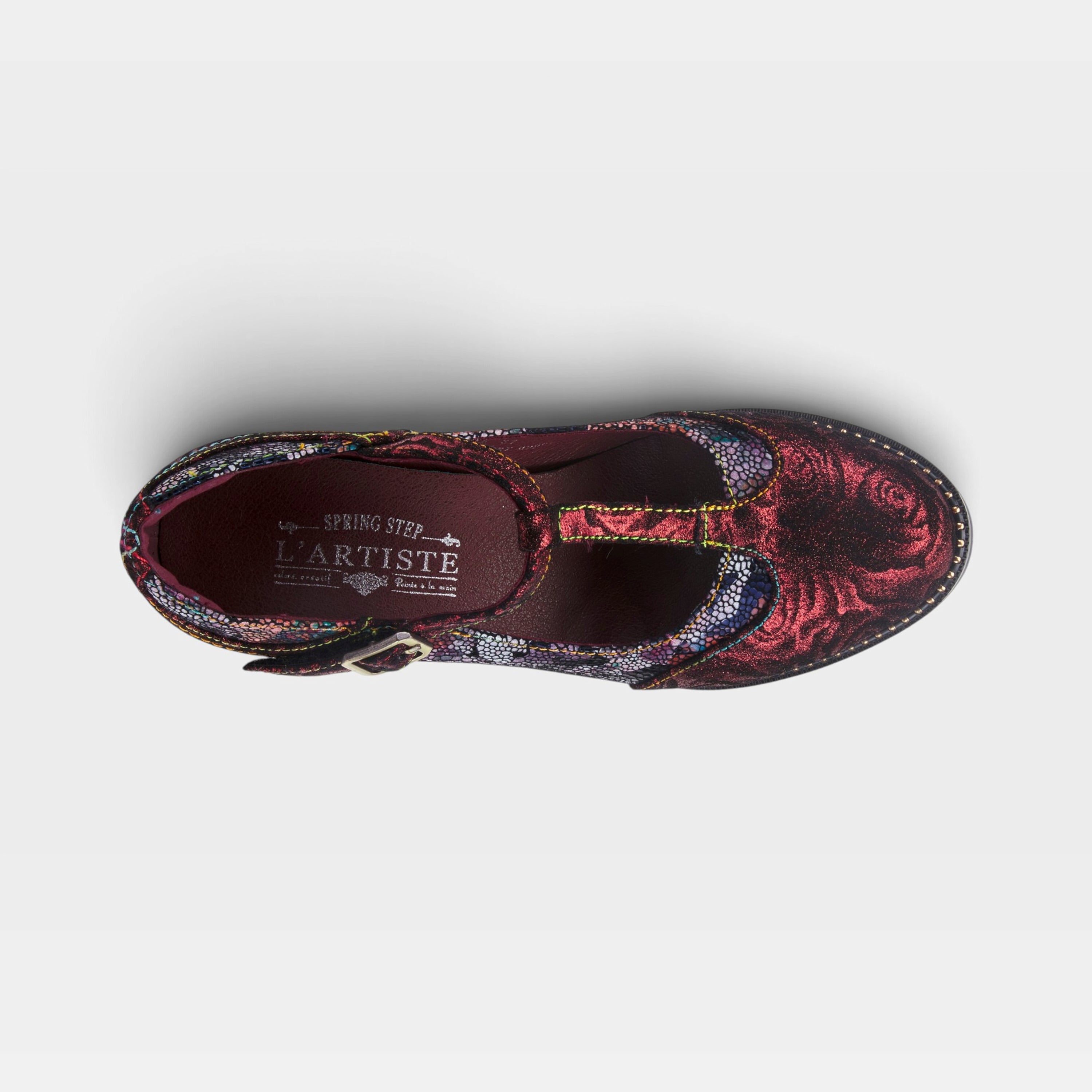 L'Artiste Mazie shoes in Bordeaux Multi, top view