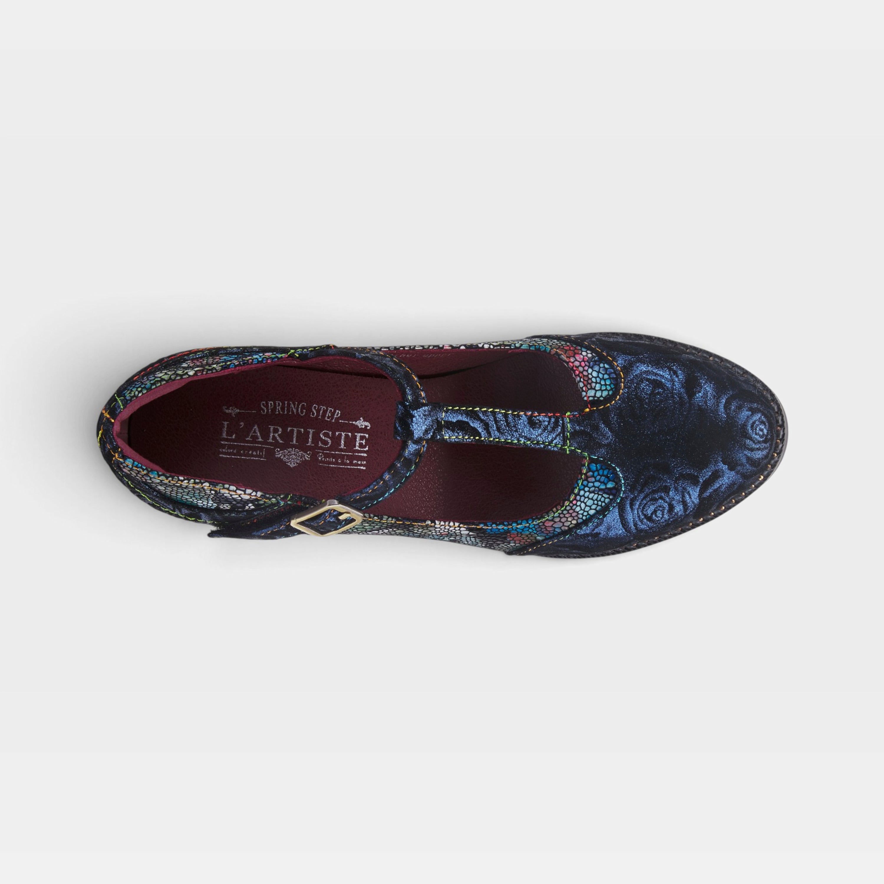 L'Artiste Mazie shoes in Navy Multi, top view