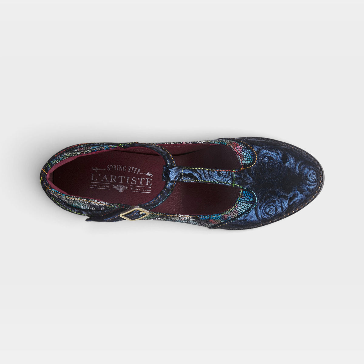 L'Artiste Mazie shoes in Navy Multi, top view