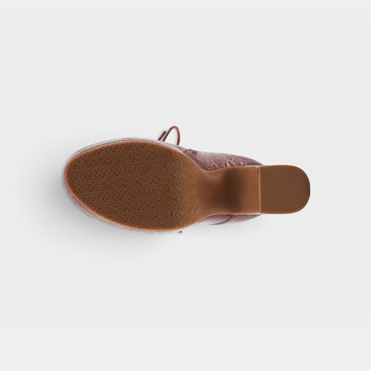 L'Artiste Messapica boots in Bordeaux Multi, outsole view