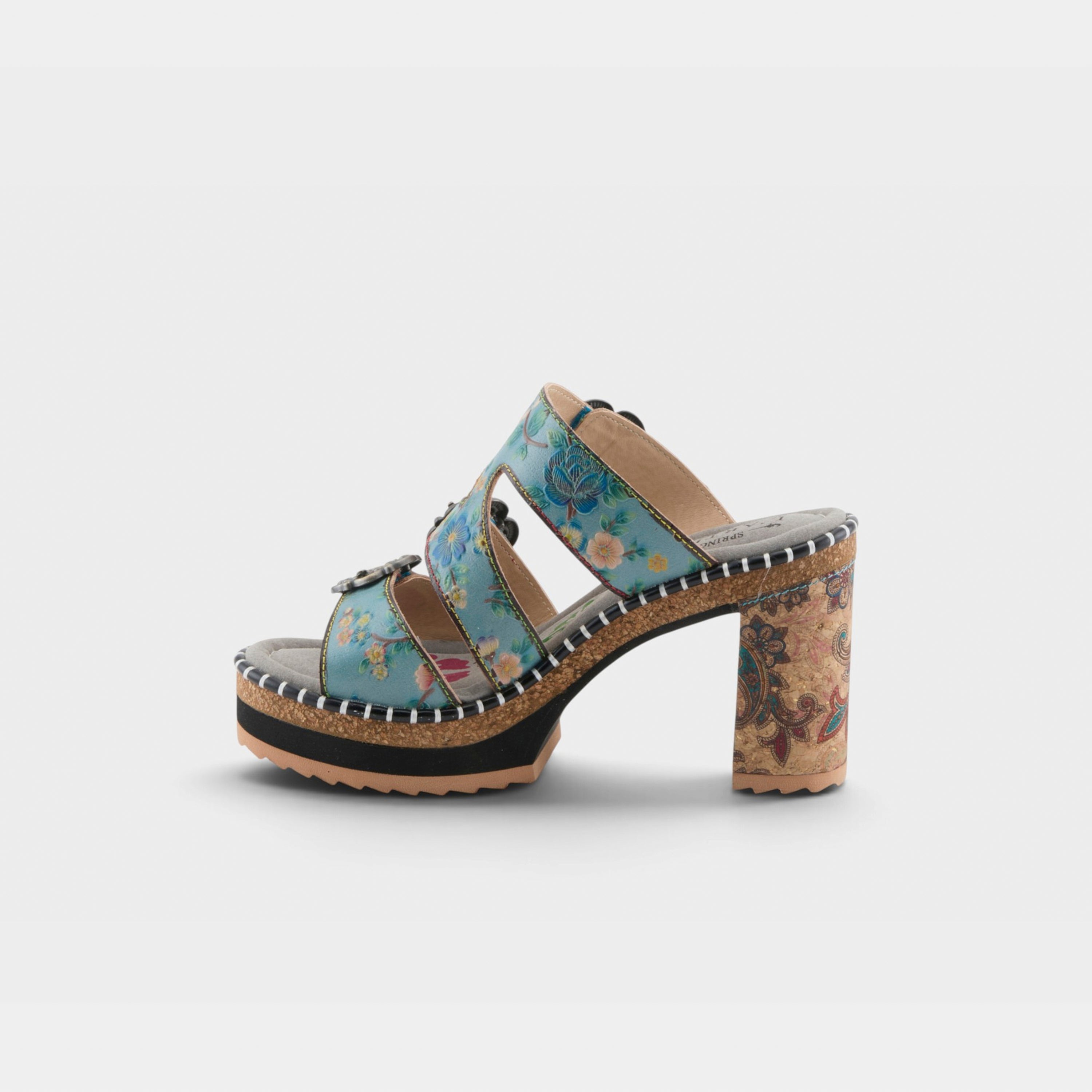 L'Artiste Milemarker sandal in Blue Multi, side view