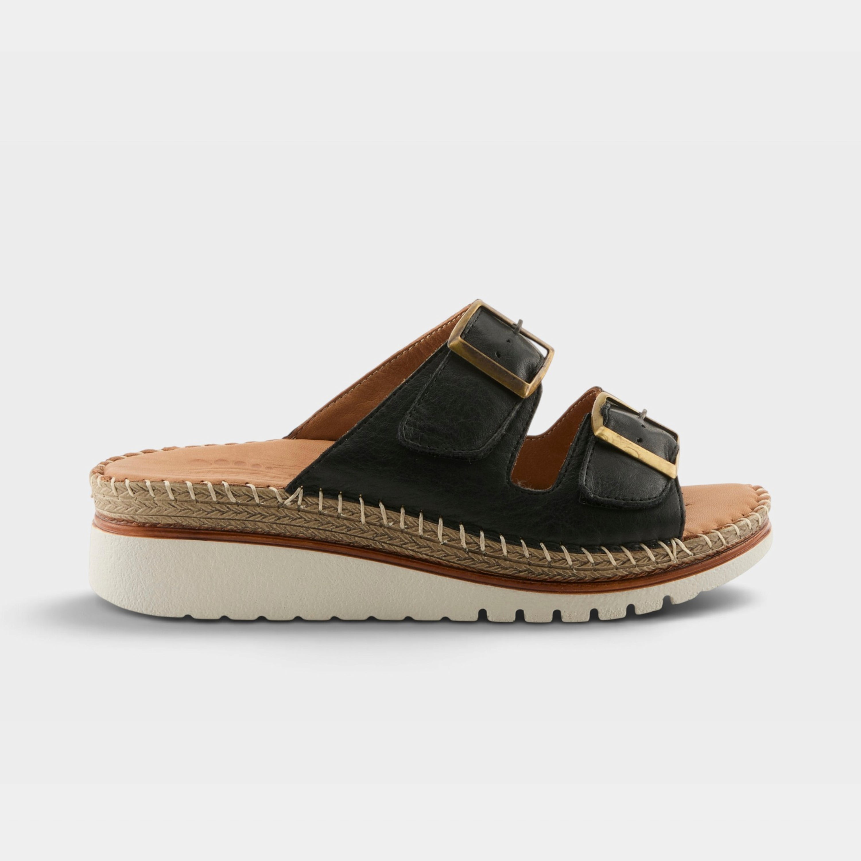 Spring Step Minisia Black Wedge Sandal