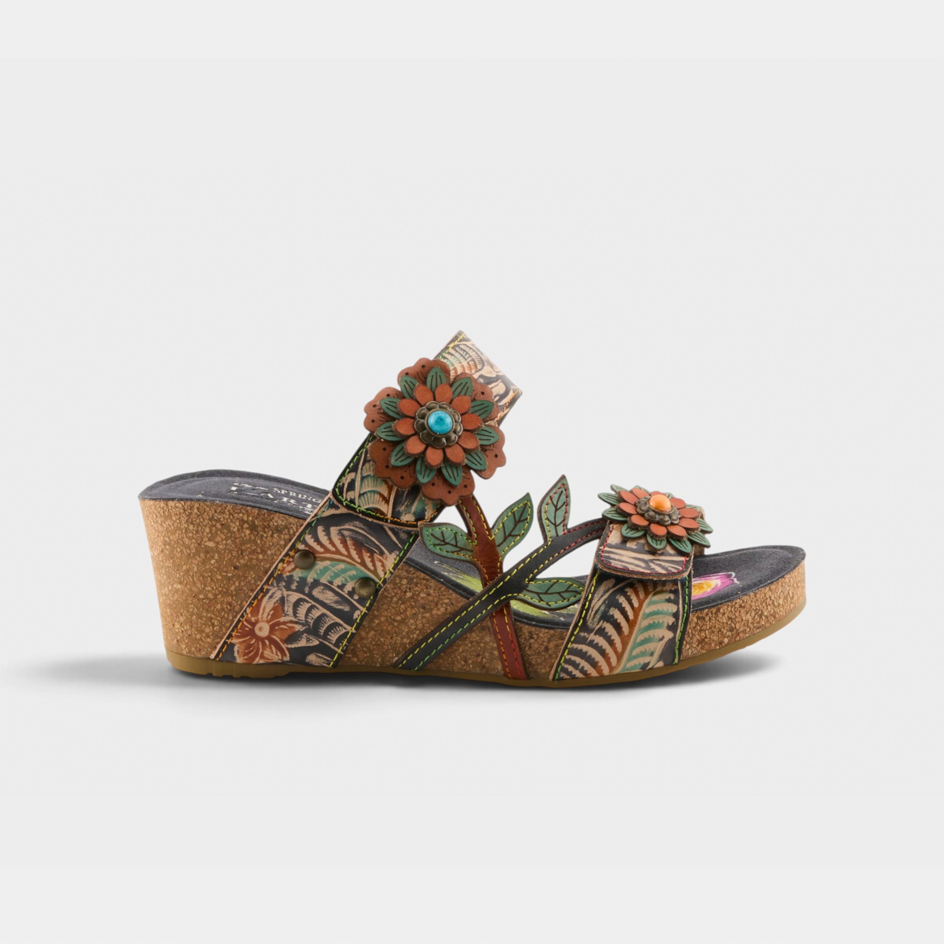 L'Artiste Moai sandals in Navy Multi, hero view