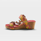 L'Artiste Moai sandals in Red Multi, side view