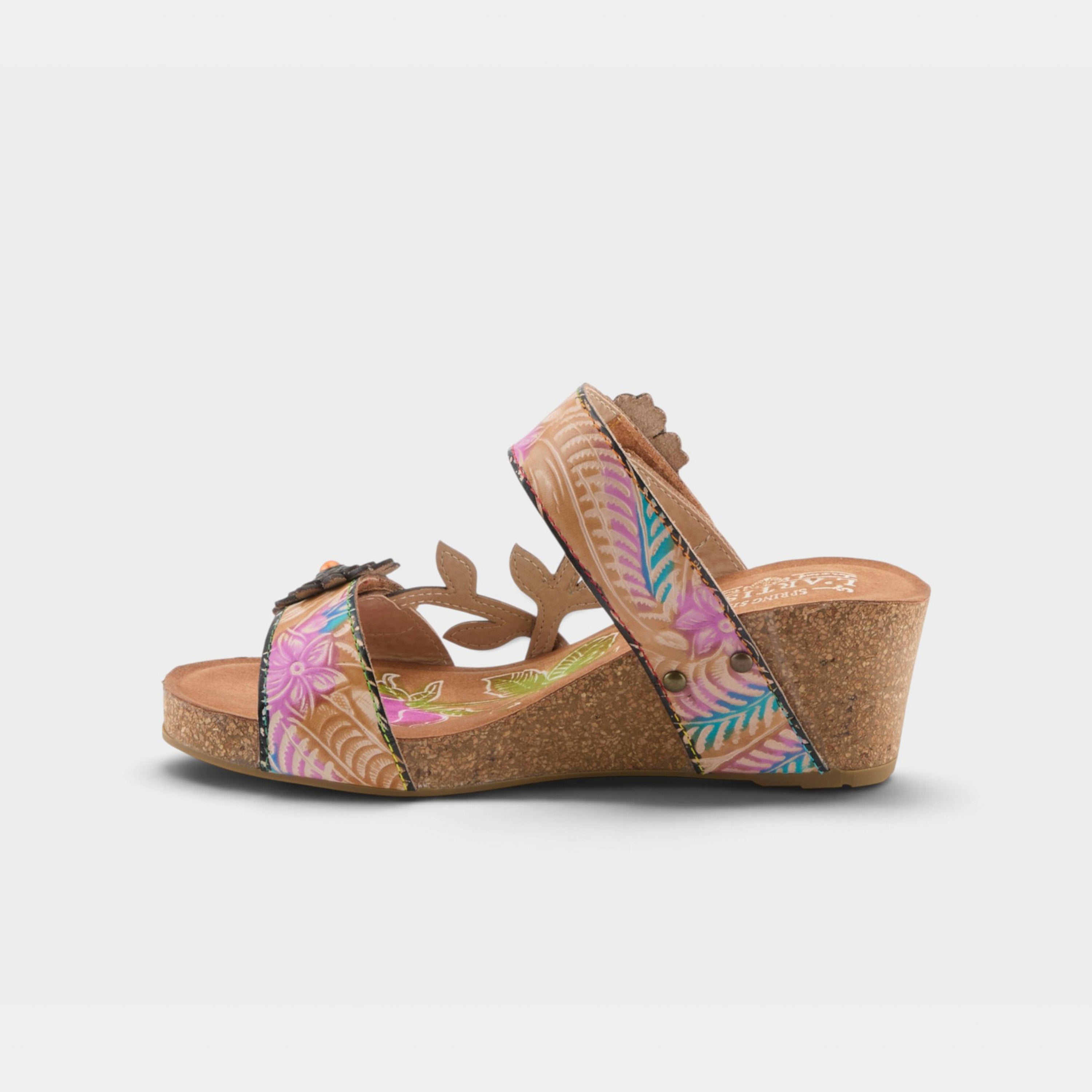 L'Artiste Moai sandals in Tan Multi, side view