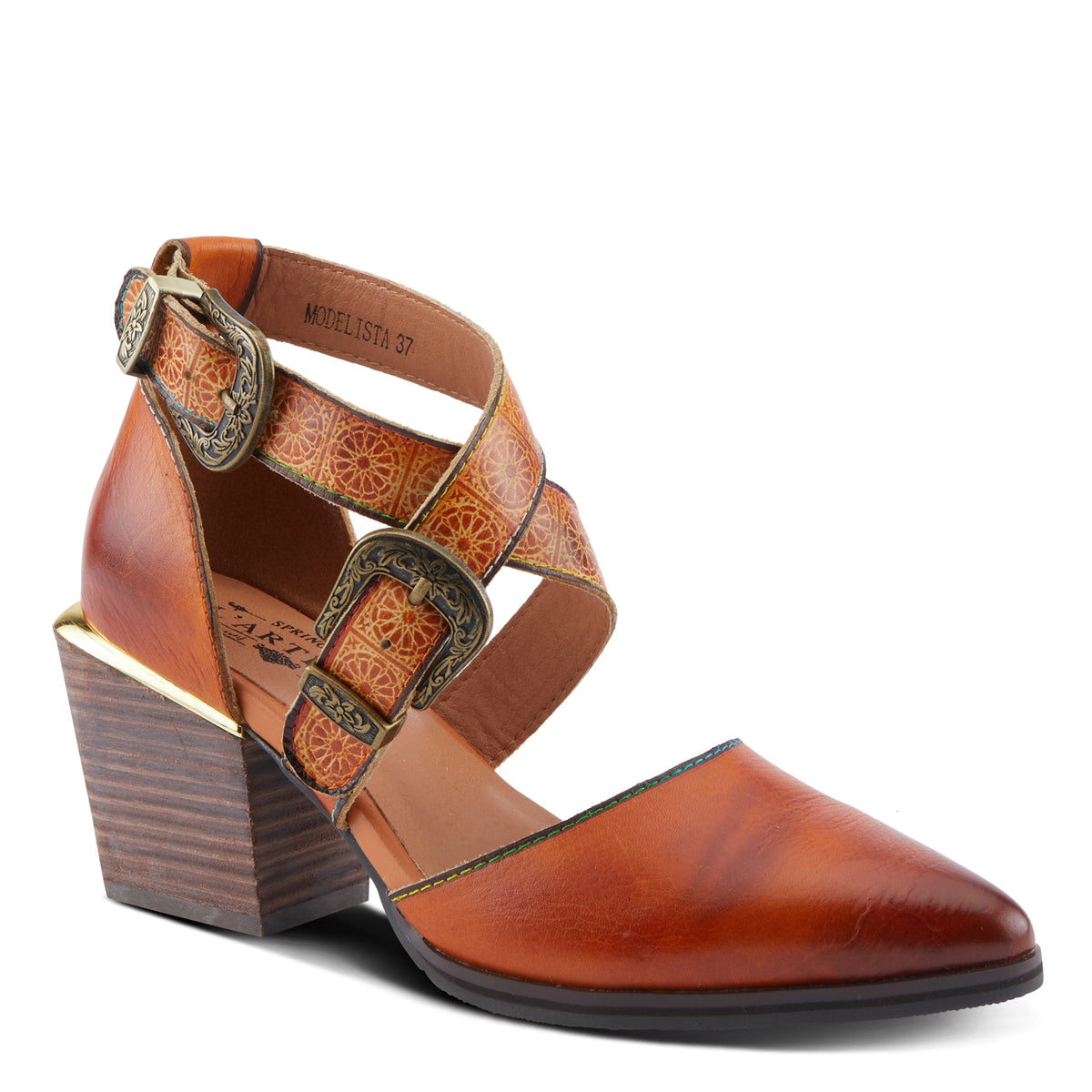 L'Artiste L'ARTISTE MODELISTA SHOES shoe in camel multi with handcrafted leather design