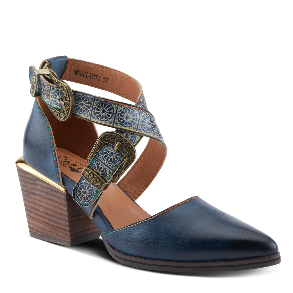 L'Artiste L'ARTISTE MODELISTA SHOES shoe in camel multi with handcrafted leather design