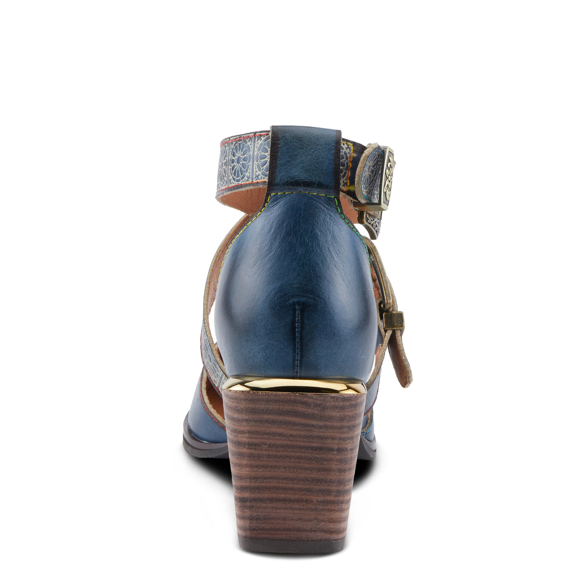 L'Artiste L'ARTISTE MODELISTA SHOES shoe in navy multi with handcrafted leather design