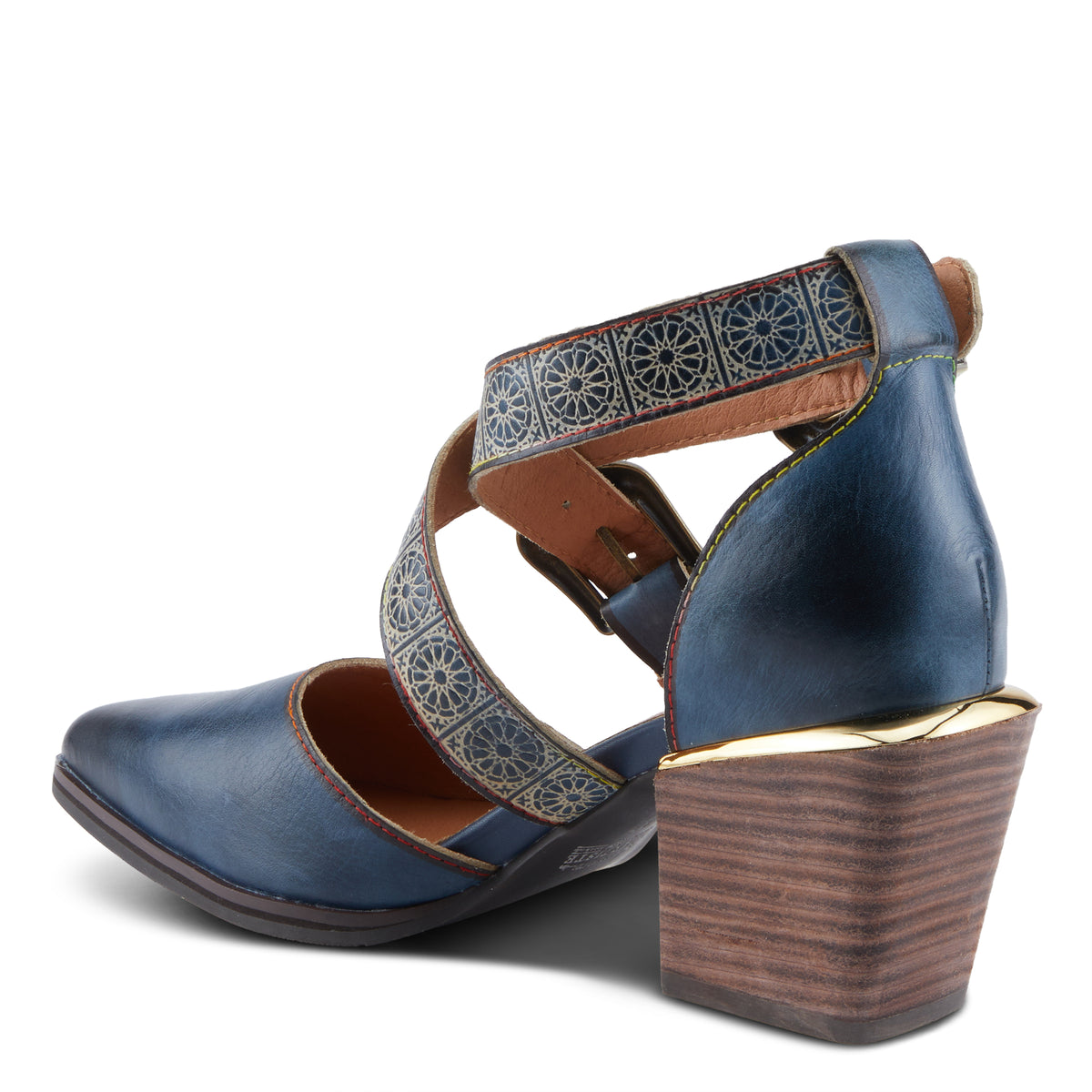 L'Artiste L'ARTISTE MODELISTA SHOES shoe in navy multi with handcrafted leather design