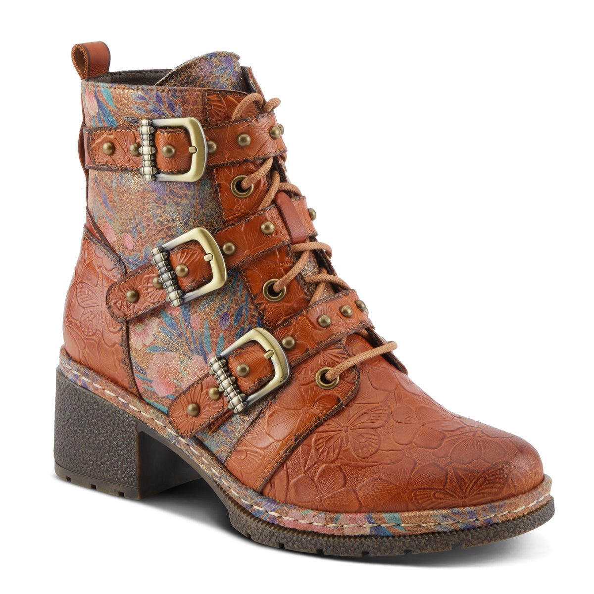 L'Artiste L'ARTISTE MOONLIT BOOTS boot in camel multi with handcrafted leather design