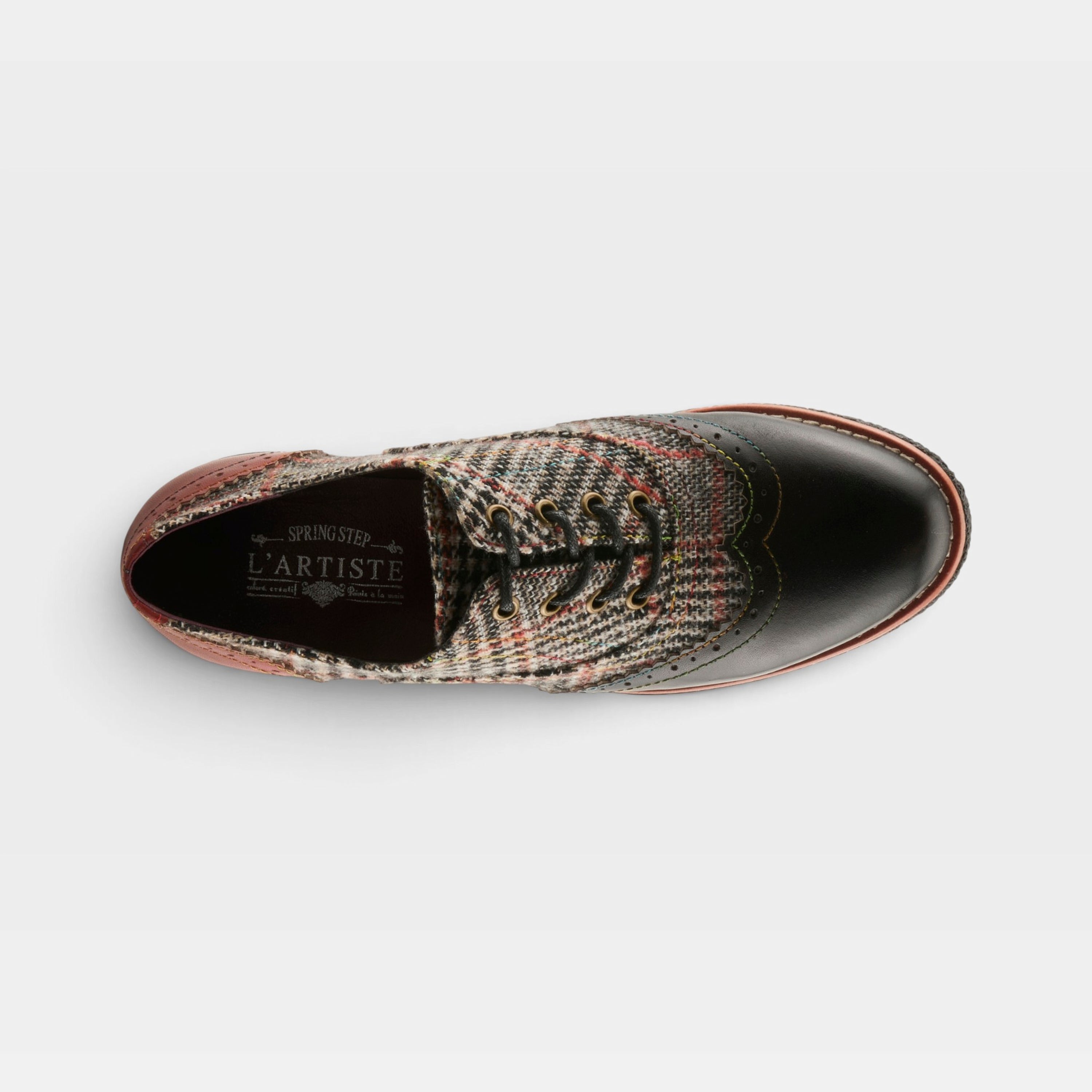 L'Artiste Muggiasti shoes in Black Multi, top view