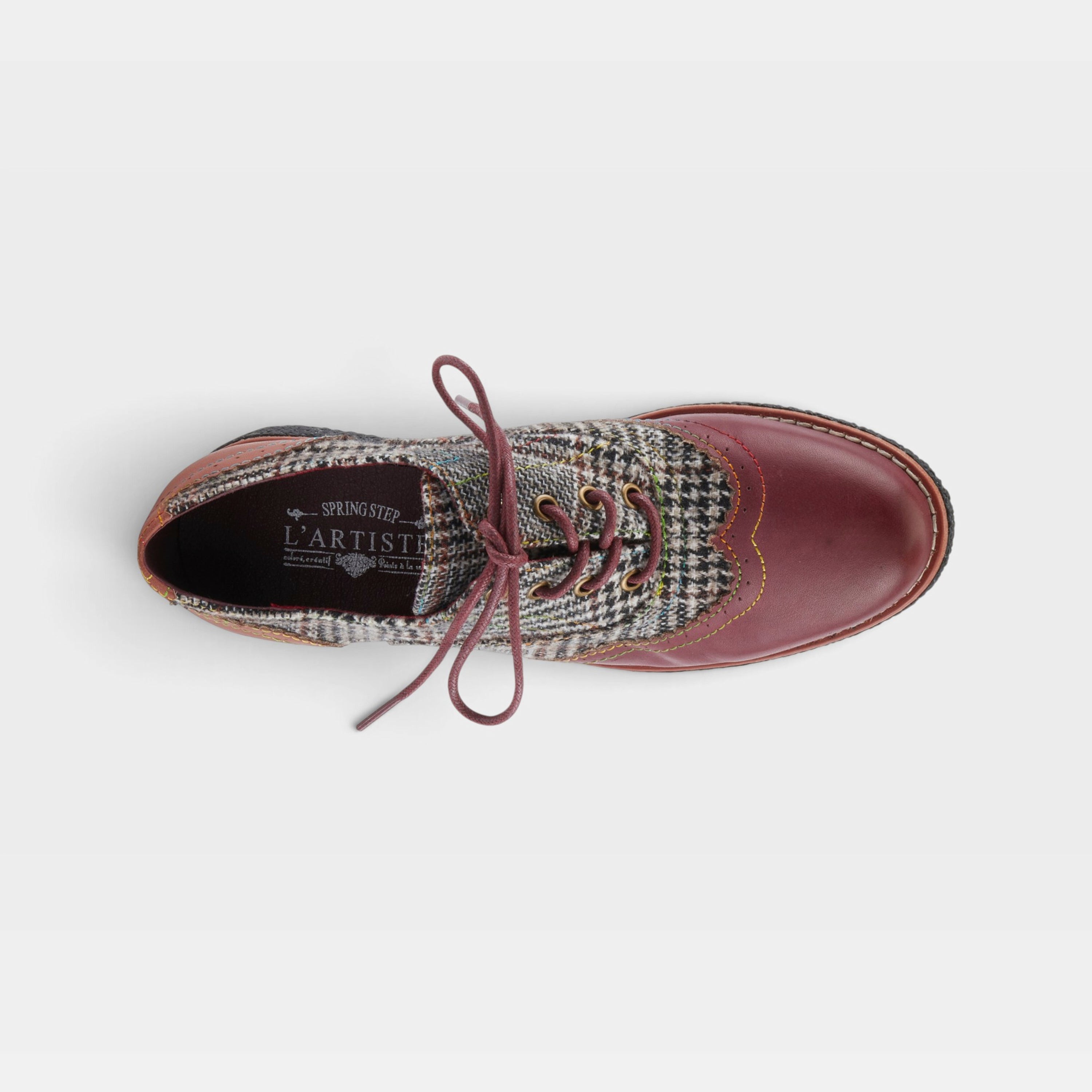 L'Artiste Muggiasti shoes in Bordeaux Multi, top view