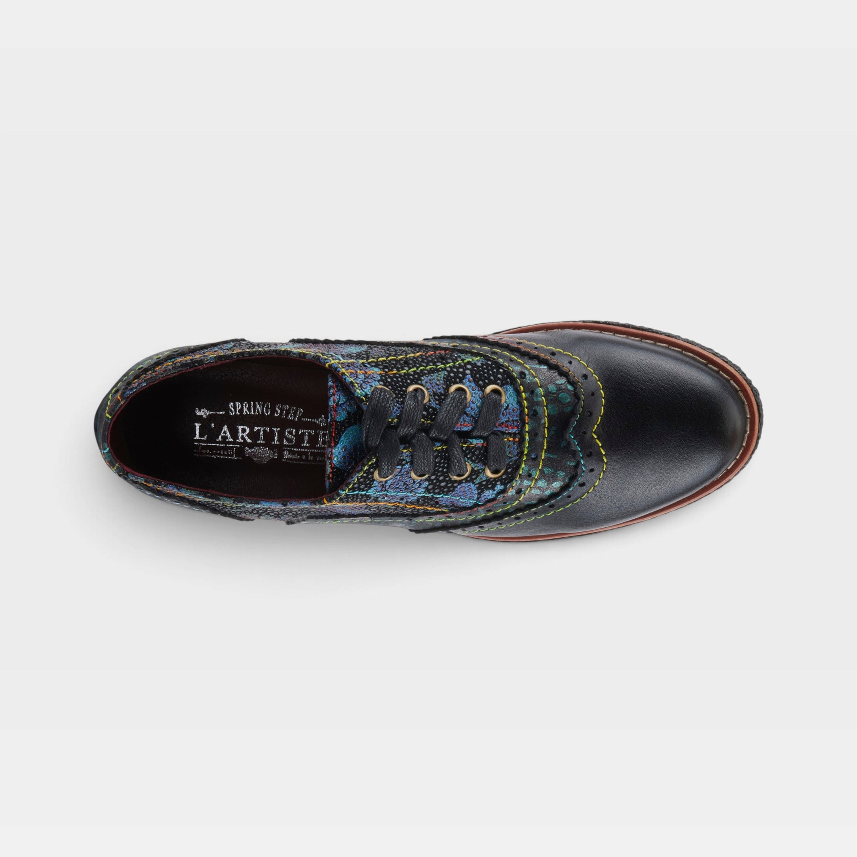 L'Artiste Muggiasti-Dot shoes in Black Multi, top view