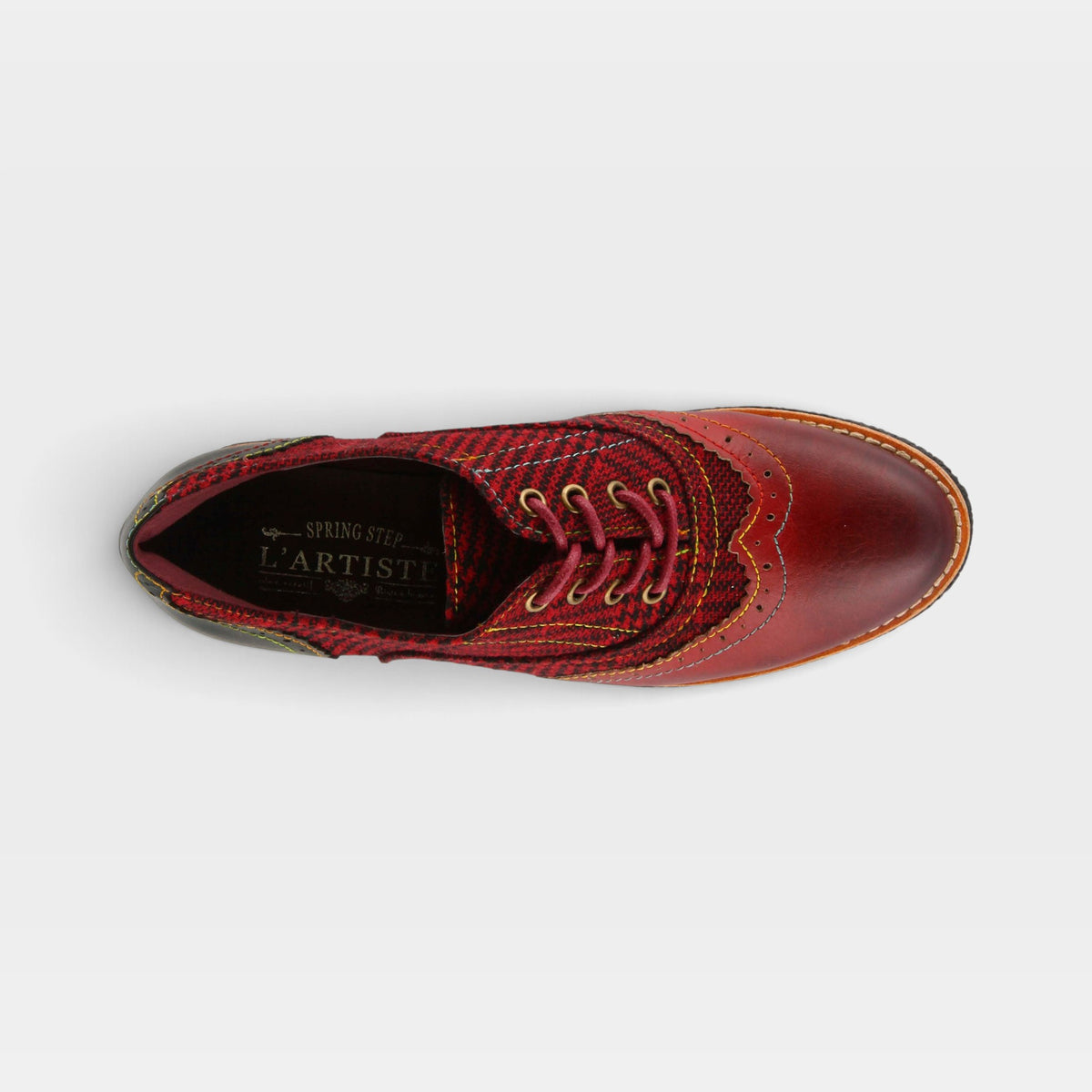 L'Artiste Muggiasti shoes in Red Multi, top view