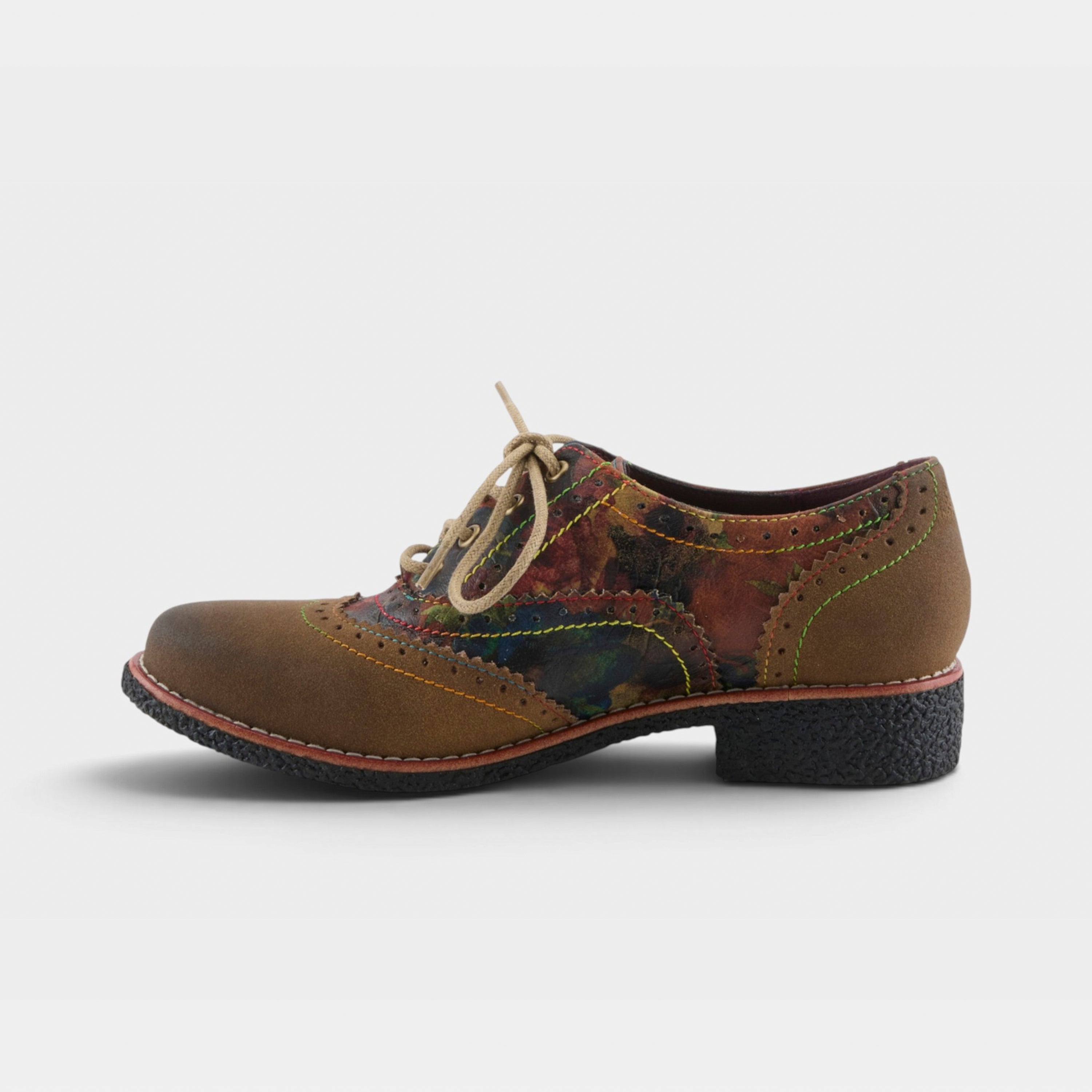 L'Artiste Muggiasti-Vinty shoes in Olive Multi, side view
