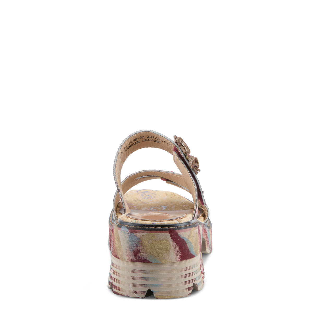 L'Artiste L'ARTISTE MYRINA SANDAL sandal in plum multi with handcrafted leather design
