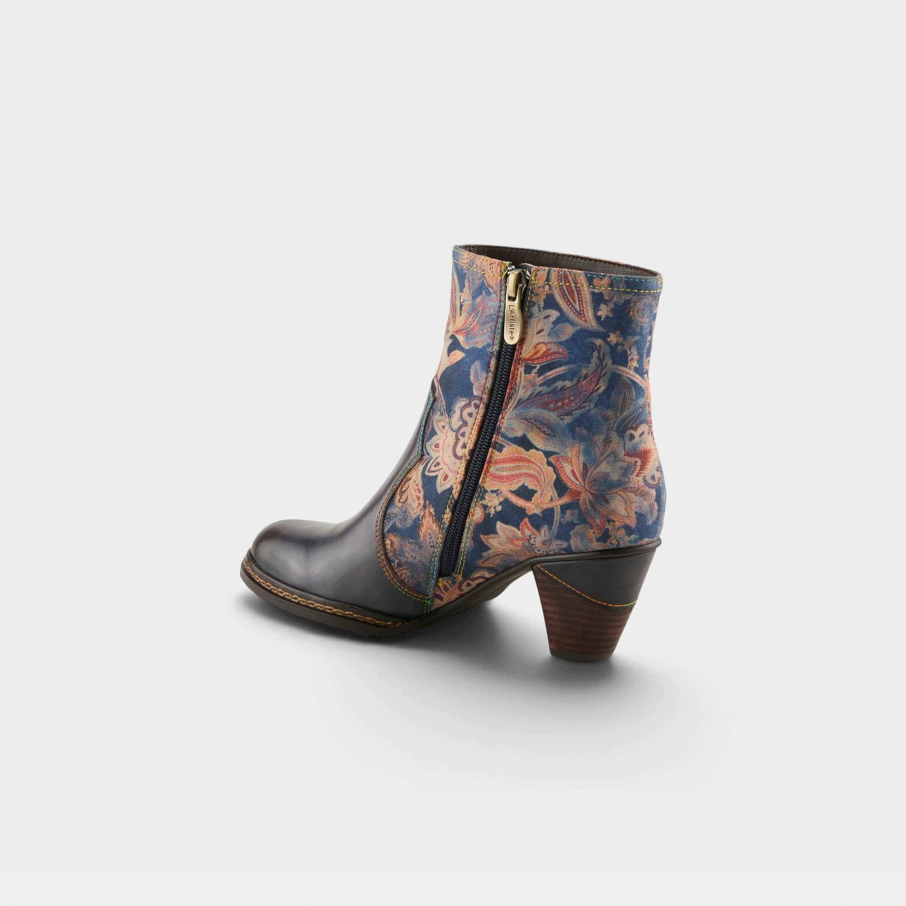 L'Artiste Naima boots in Blue Multi, alternate angle view