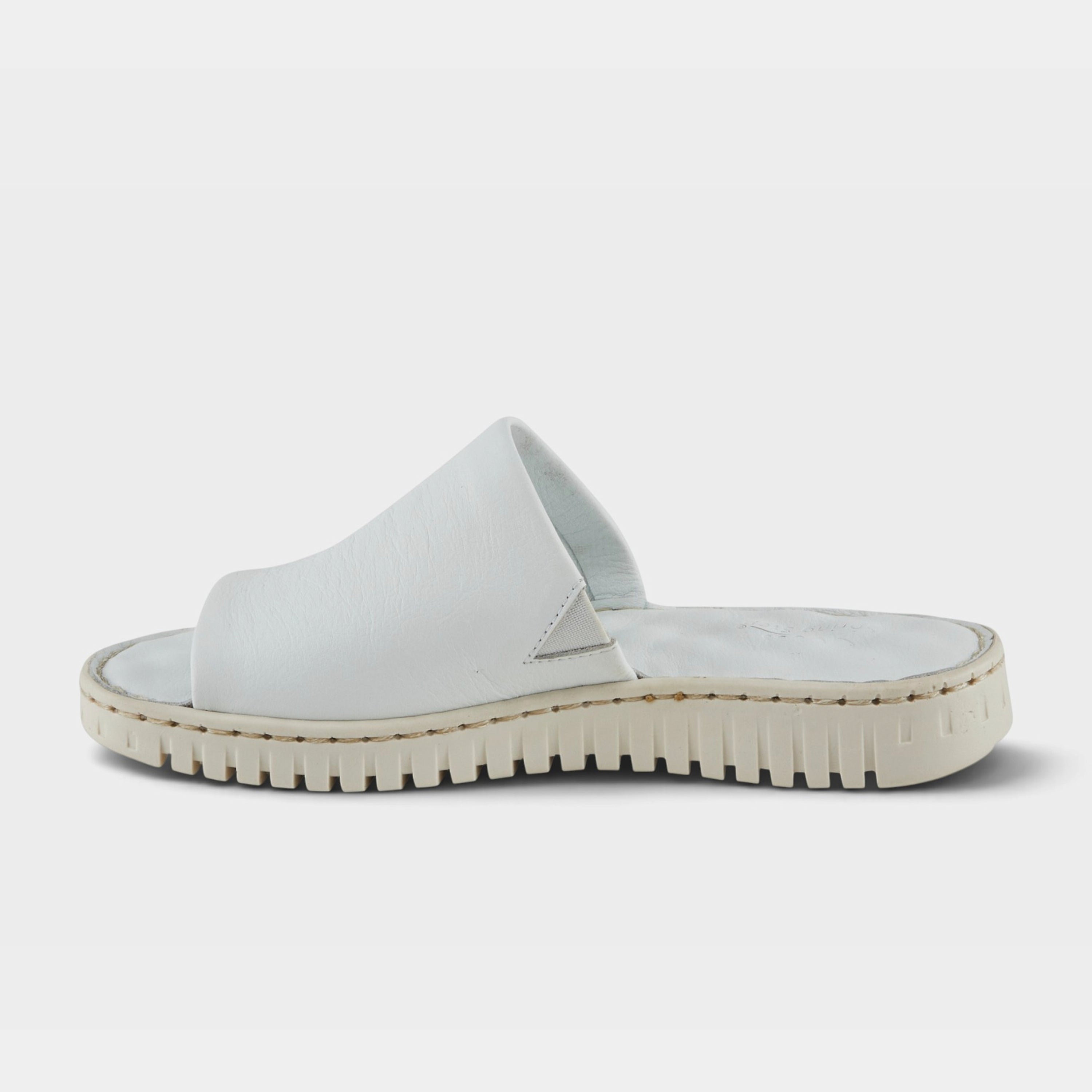 Spring Step Nappa White Slide Sandal