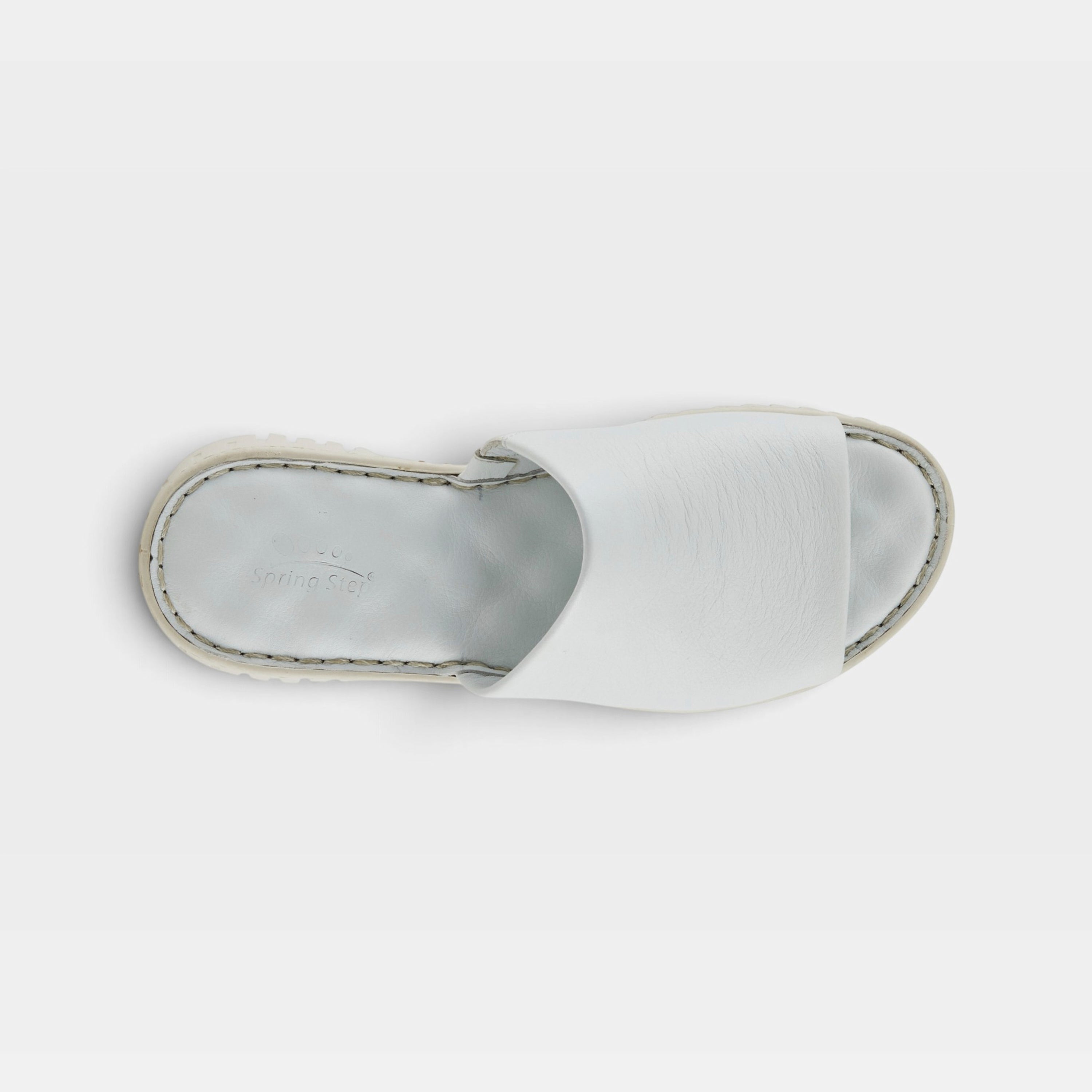 Spring Step Nappa White Slide Sandal