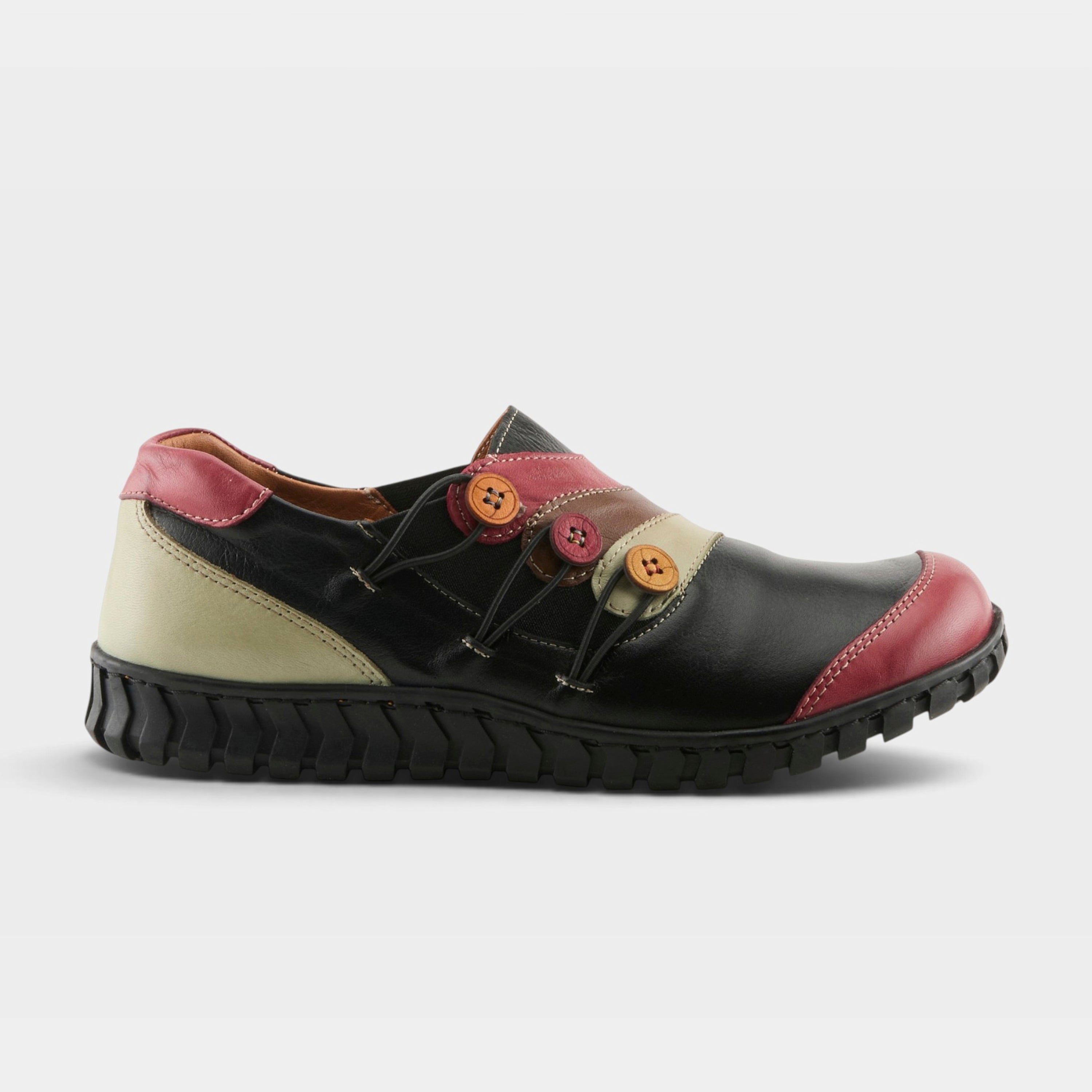Spring Step Neeta Black Multi Slip-On Shoe