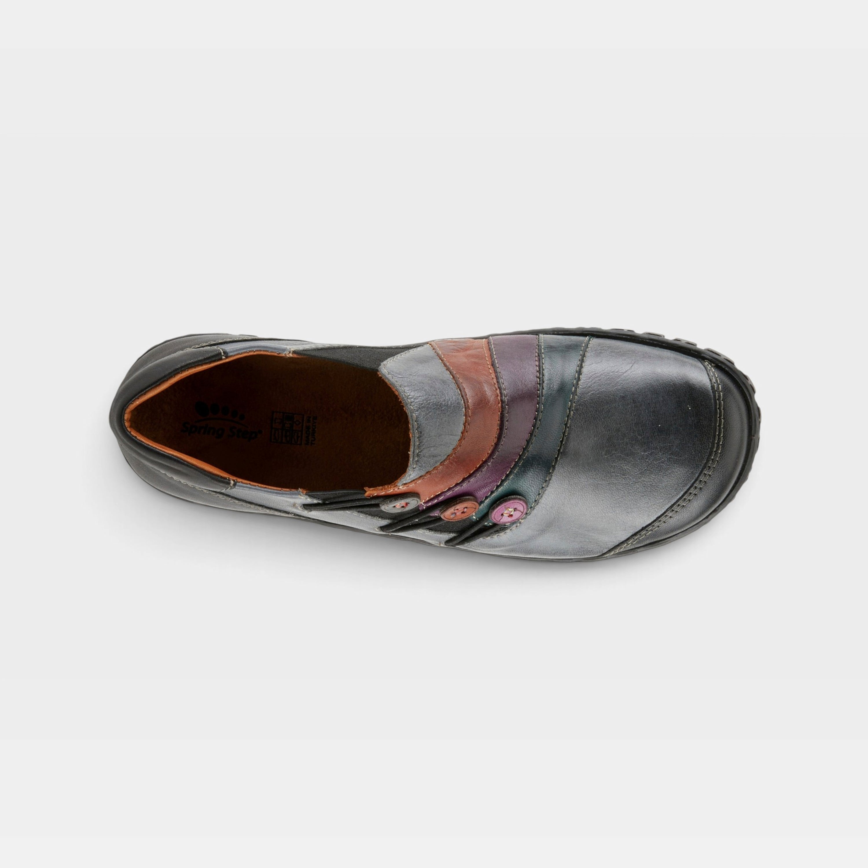 Spring Step Neeta Dark Grey Multi Slip-On Shoe