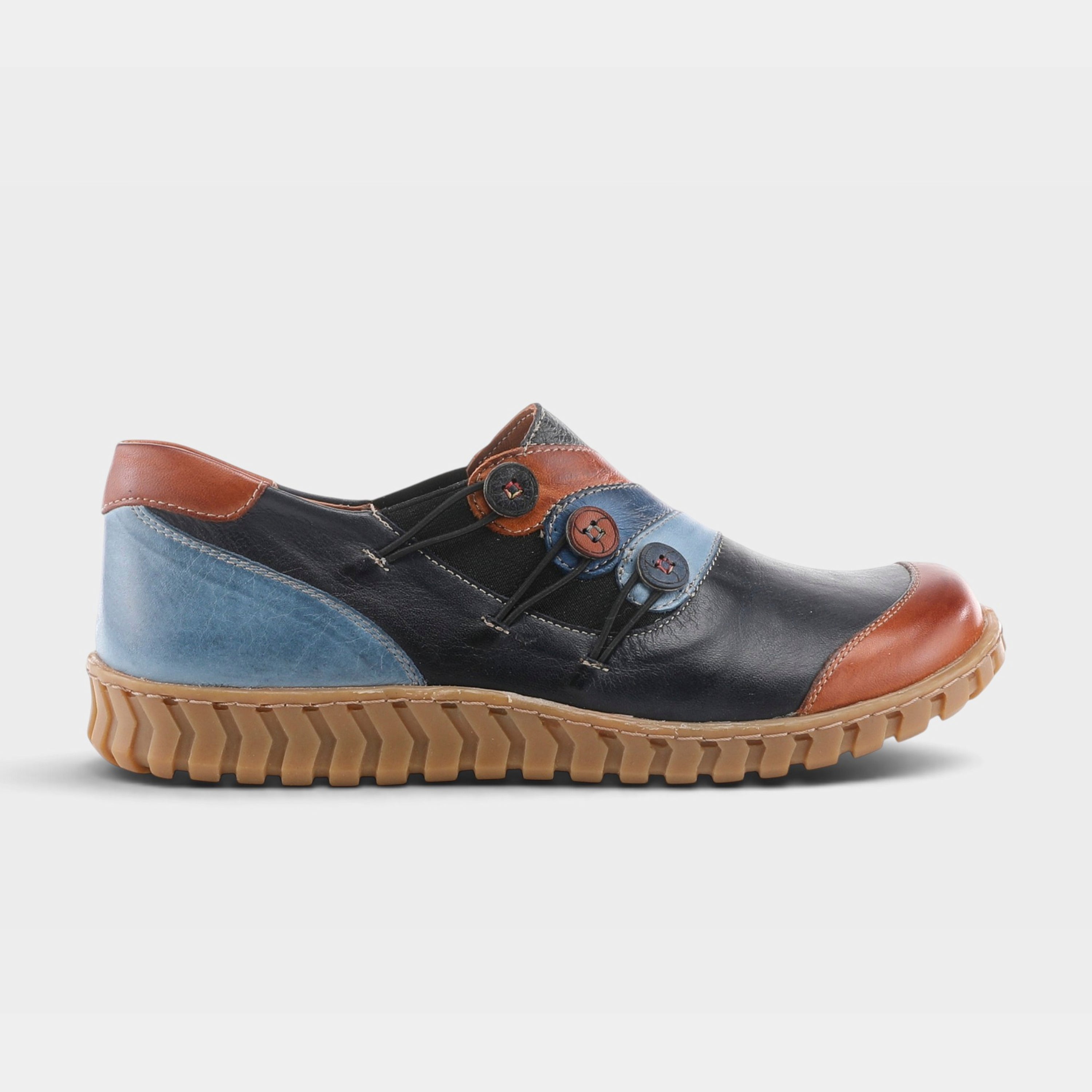 Spring Step Neeta Navy Multi Slip-On Shoe
