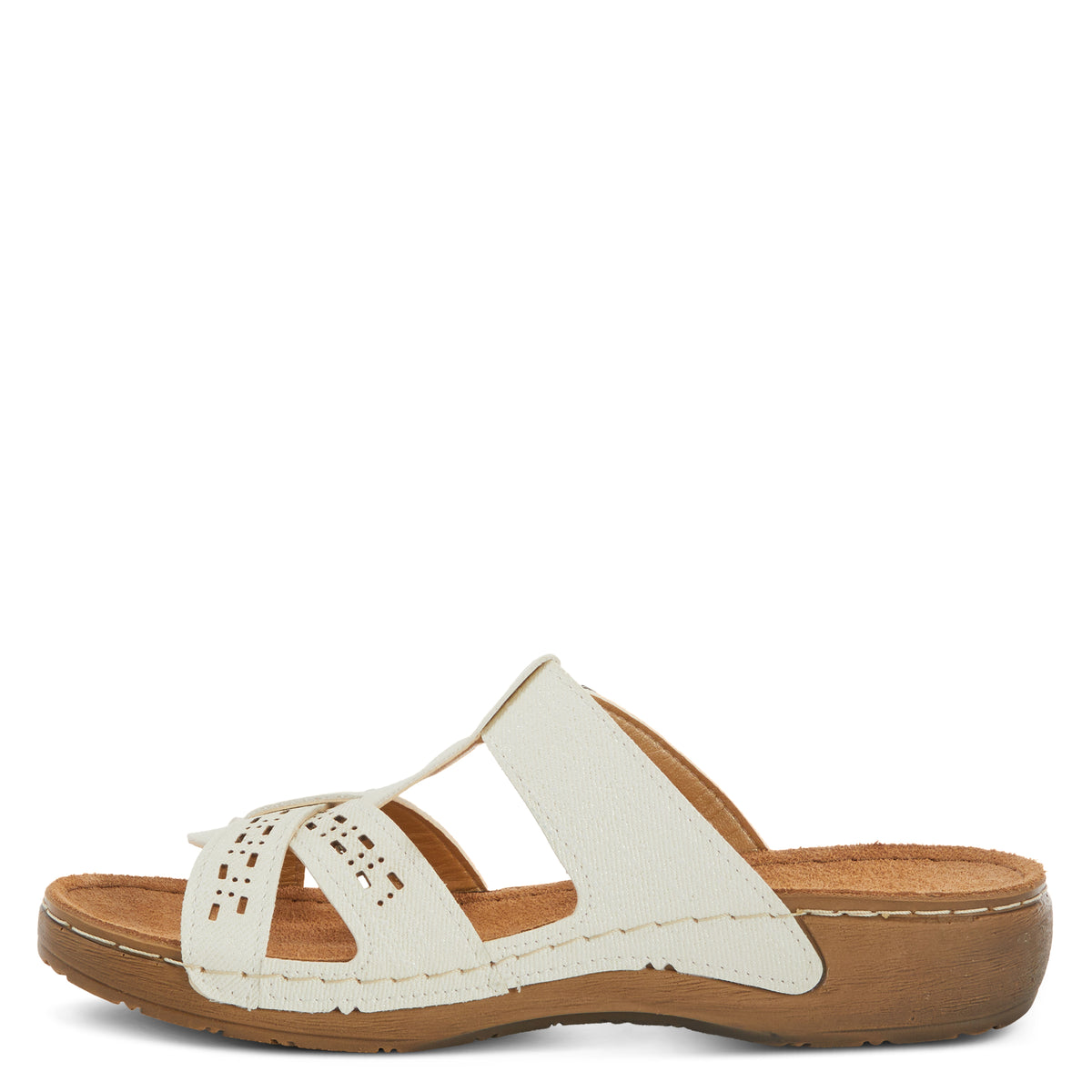 Flexus FLEXUS NERY-JEANS SLIDE SANDAL sandal in white with flexible sole