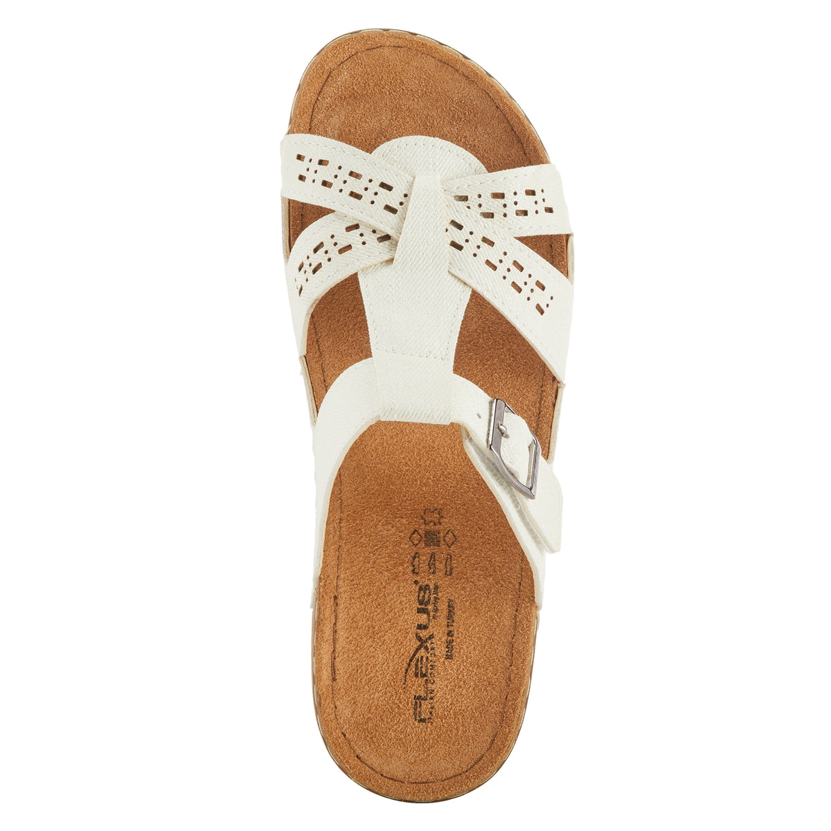 Flexus FLEXUS NERY-JEANS SLIDE SANDAL sandal in white with flexible sole