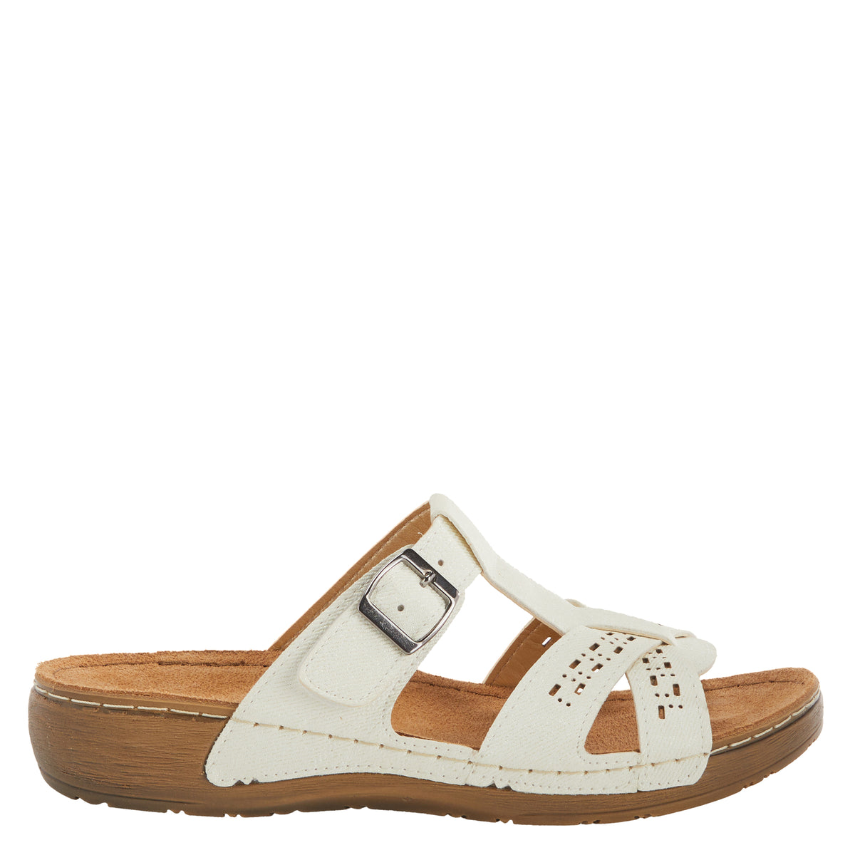 Flexus FLEXUS NERY-JEANS SLIDE SANDAL sandal in white with flexible sole