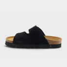 Spring Step Nesconset Black Suede Platform Sandal