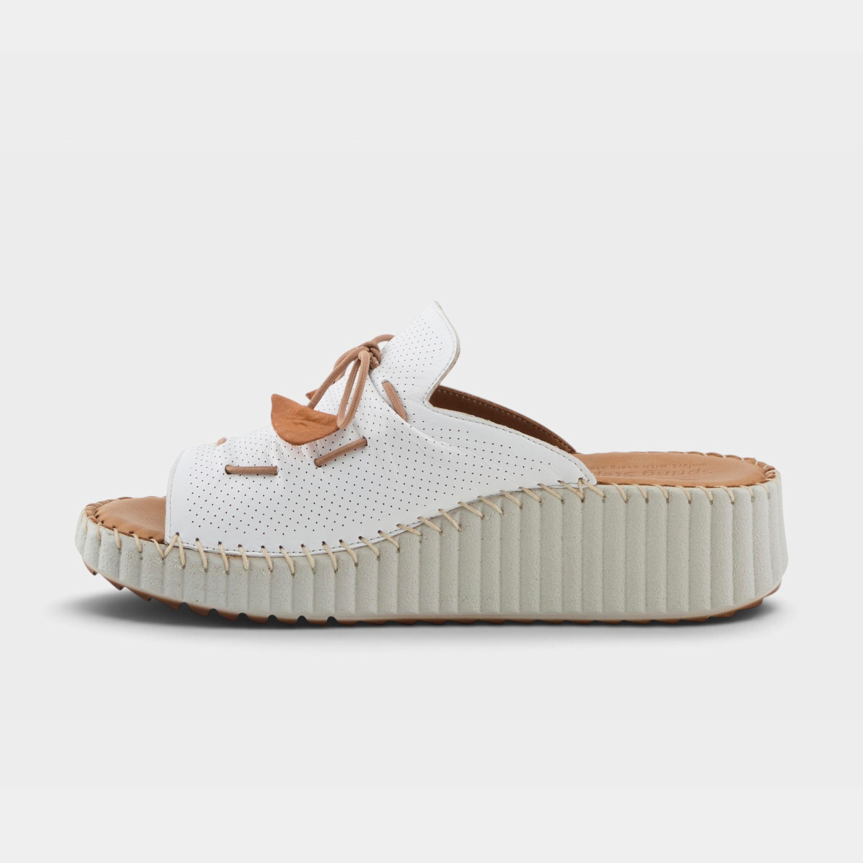 Spring Step Nevelle White Slide Sandal