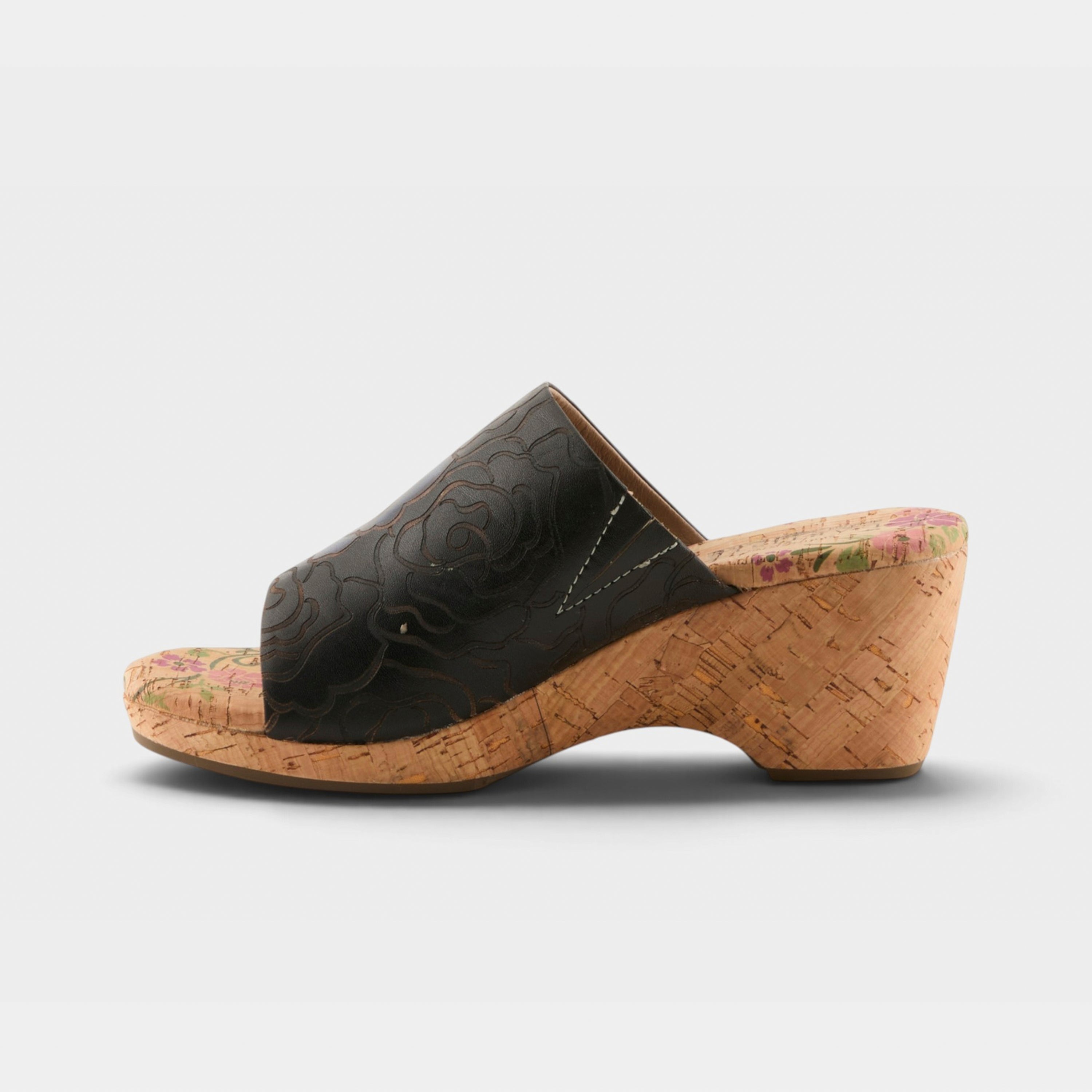 L'Artiste Niceneasy sandals in Black Multi, side view