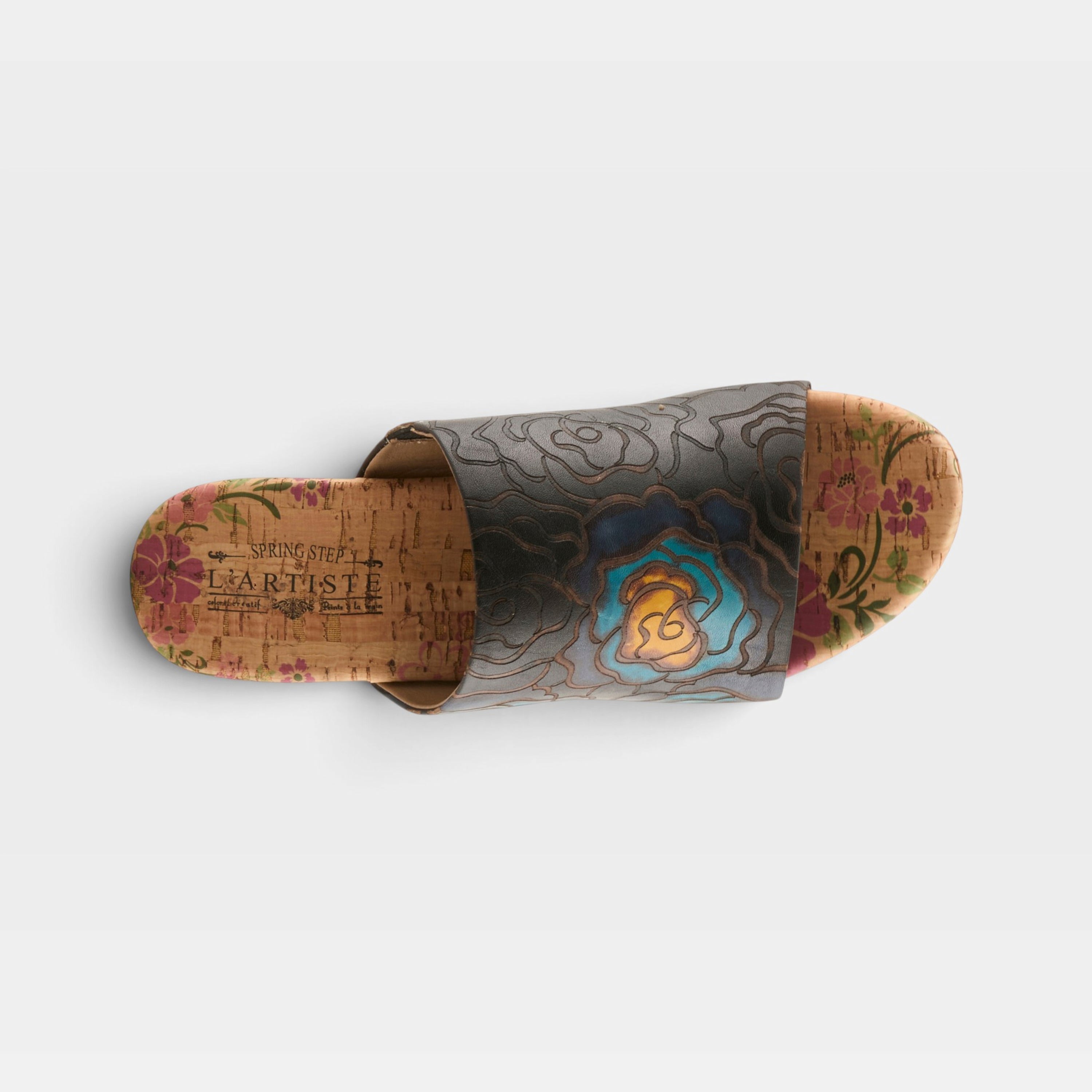 L'Artiste Niceneasy sandals in Black Multi, top view