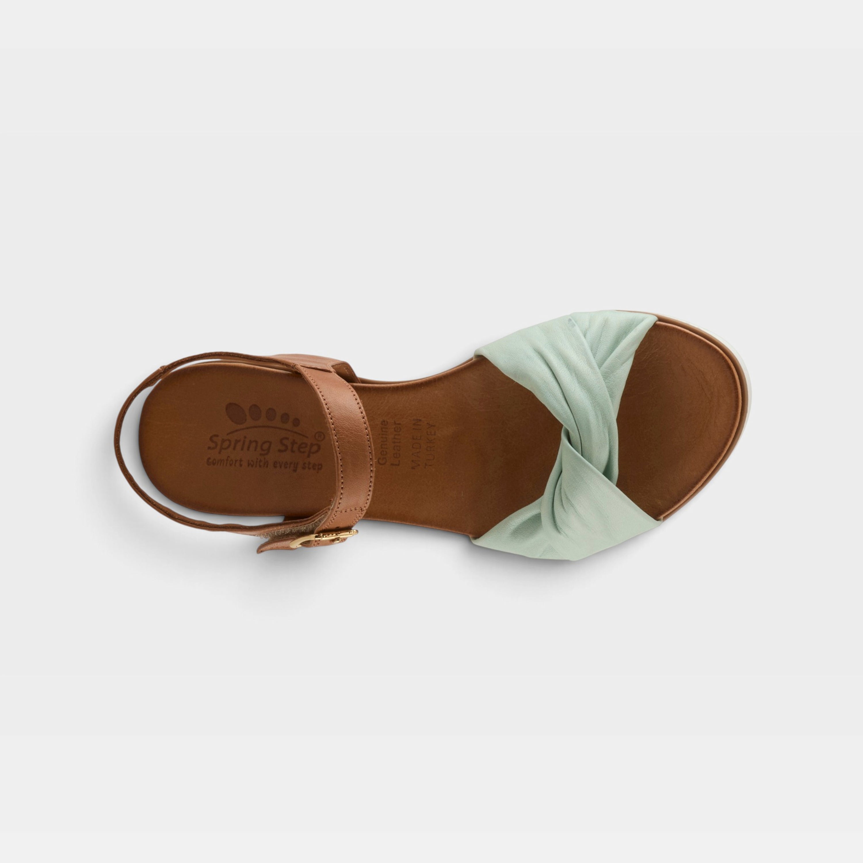Spring Step Nihira Mint Green Multi Flat Sandal