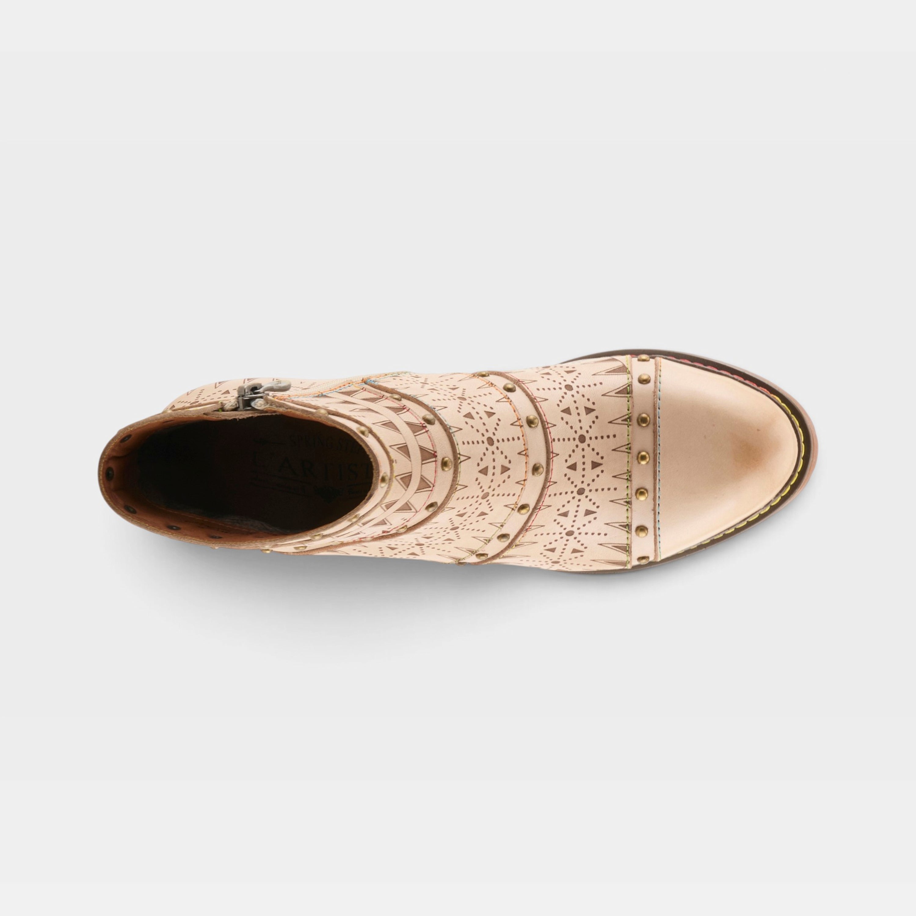 L'Artiste Niobe boots in Beige Multi, top view