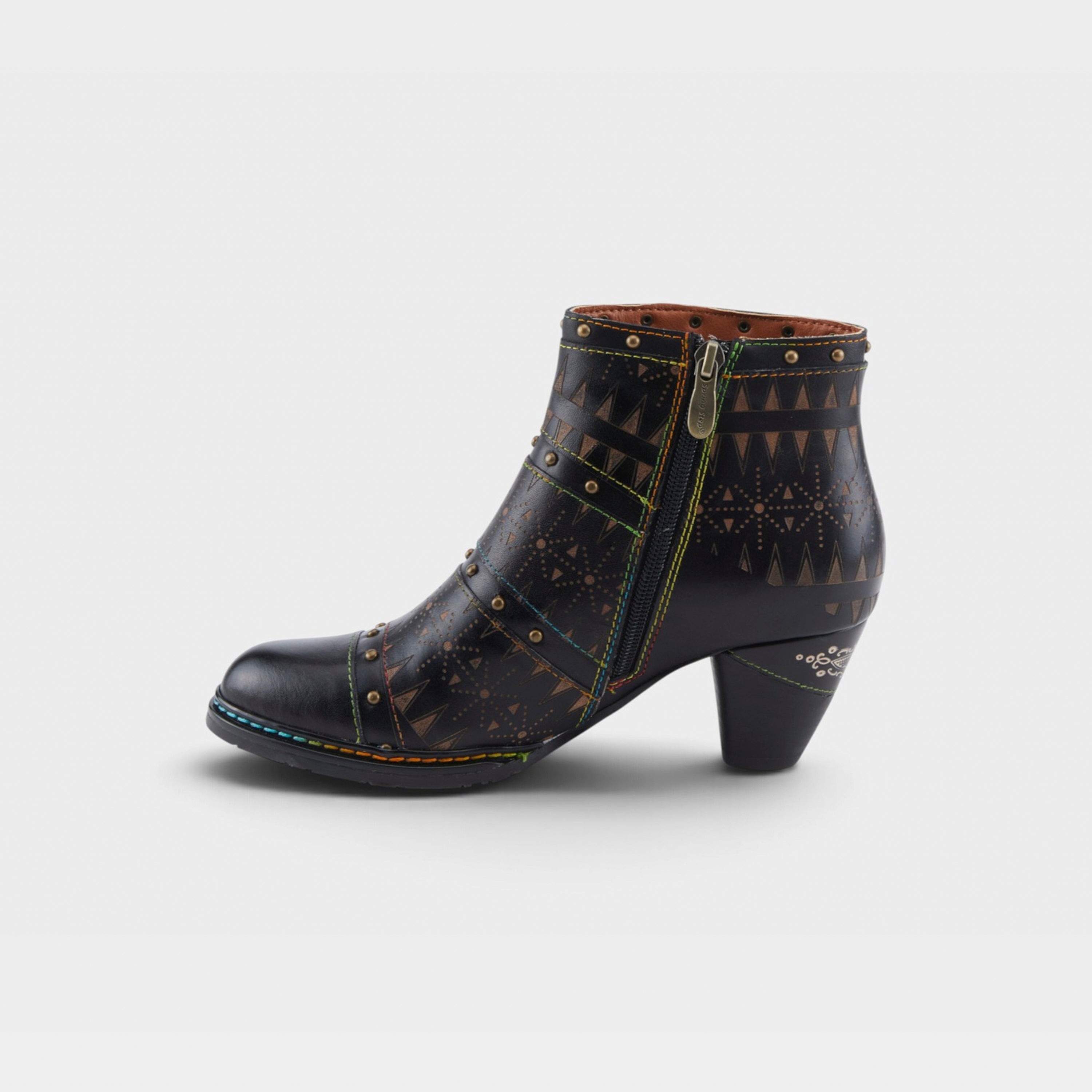 L'Artiste Niobe boots in Black Multi, side view