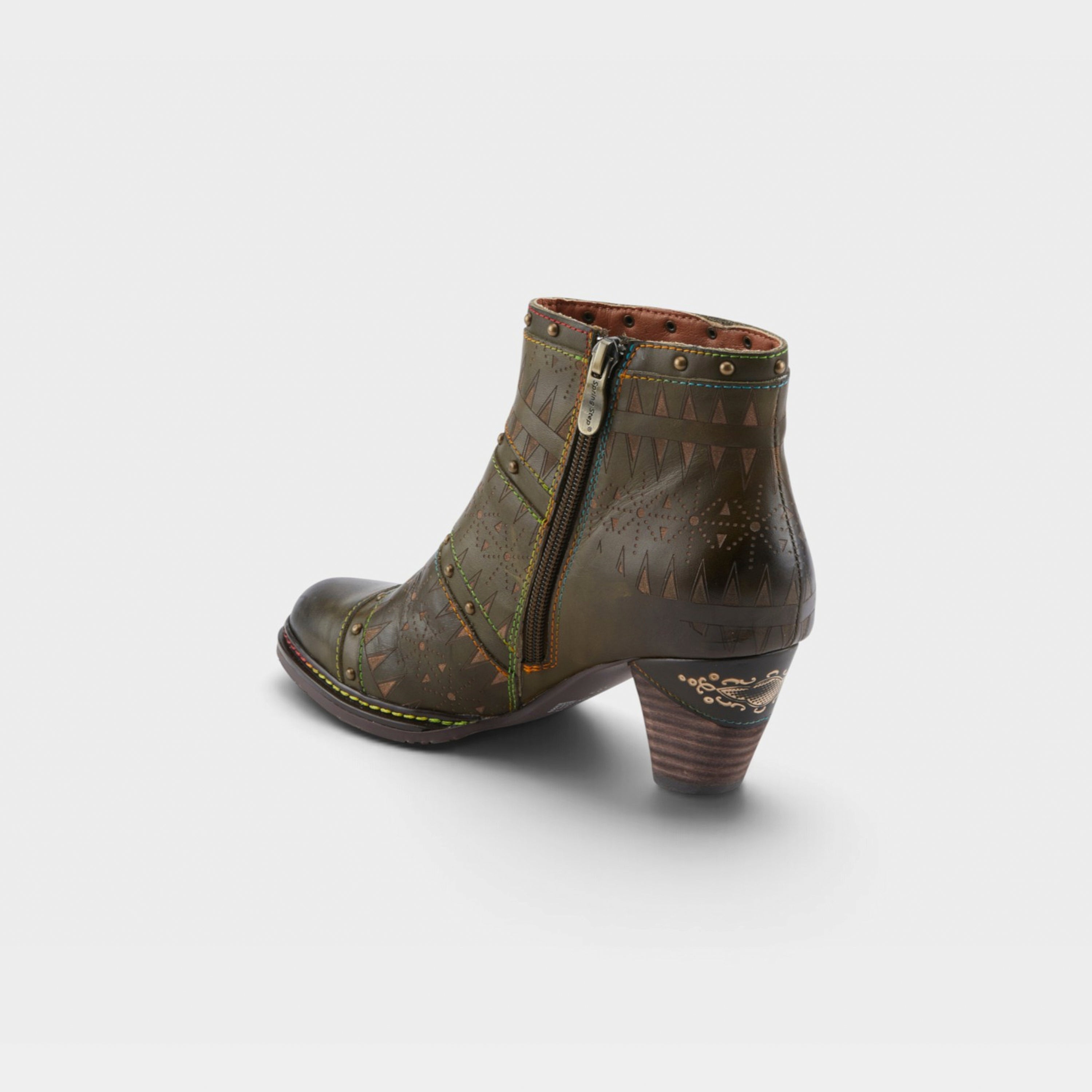 L'Artiste Niobe boots in Olive Multi, alternate angle view