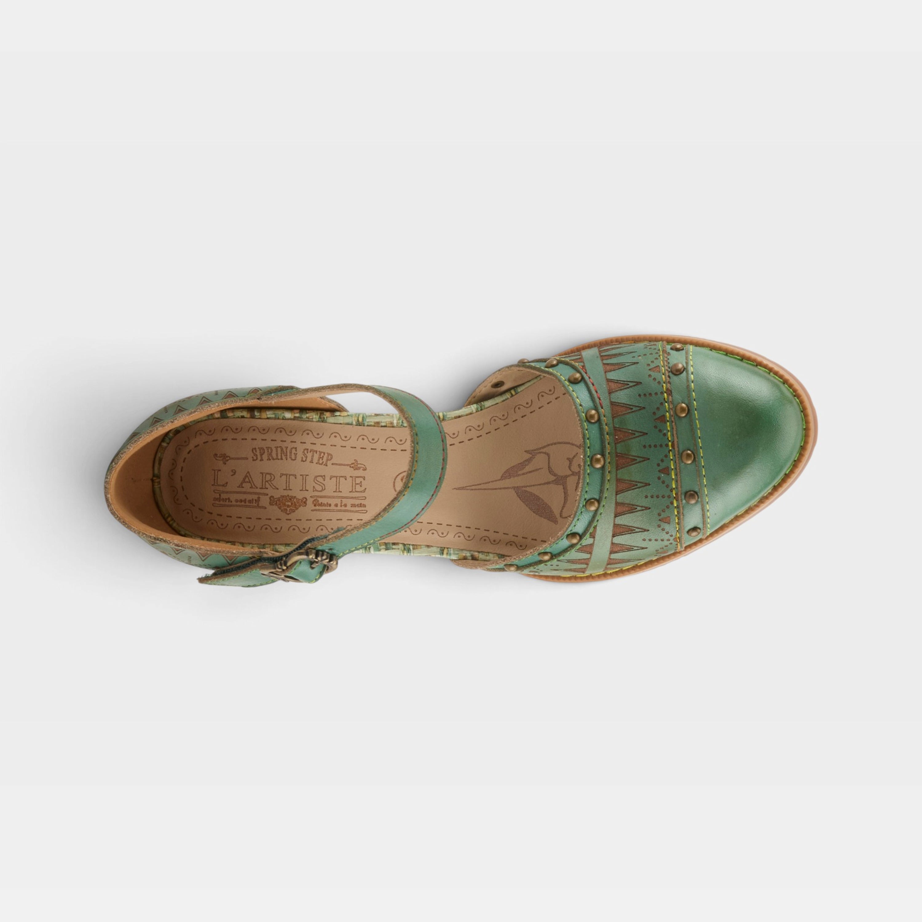 L'Artiste Niobella shoes in Green, top view