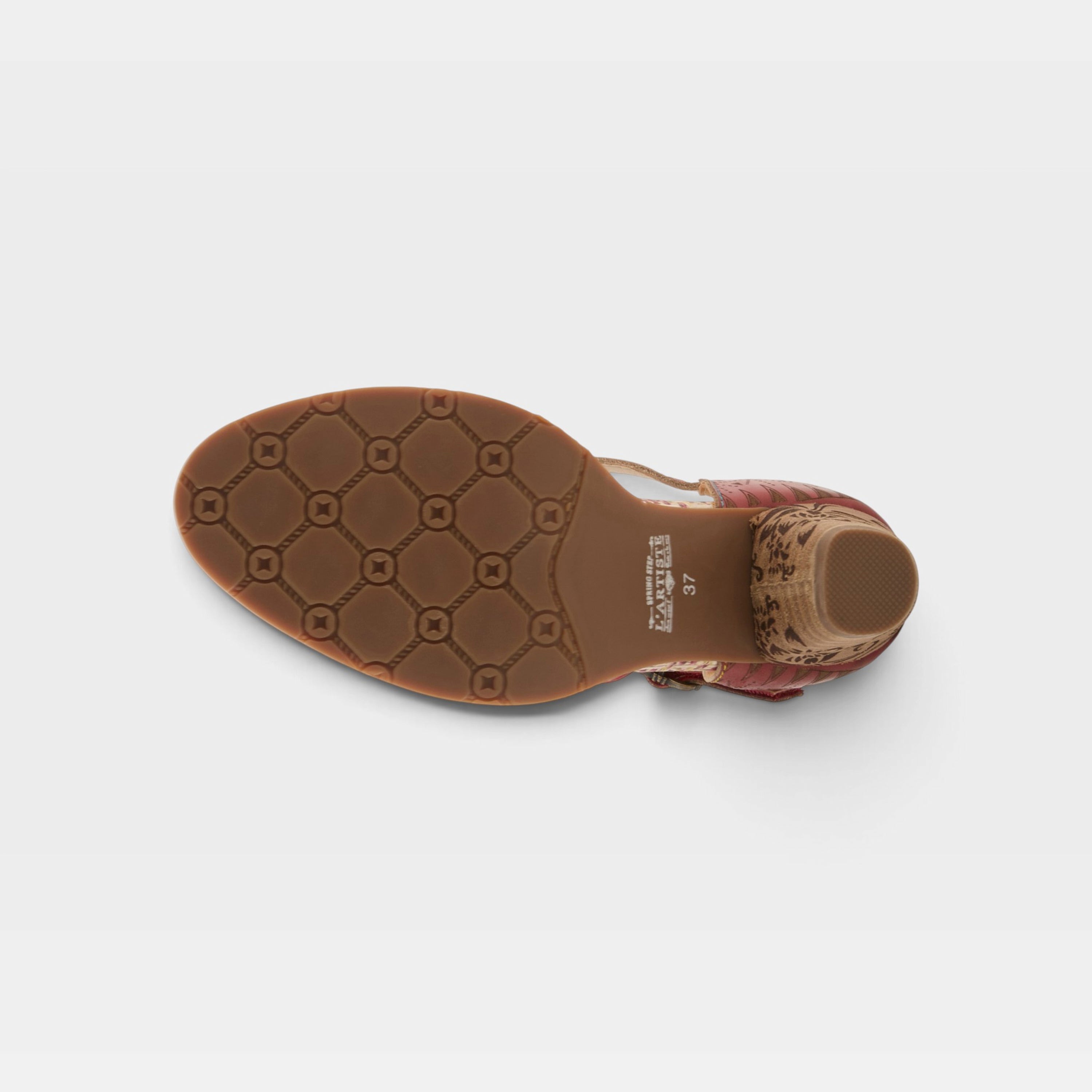 L'Artiste Niobella shoes in Rust, outsole view