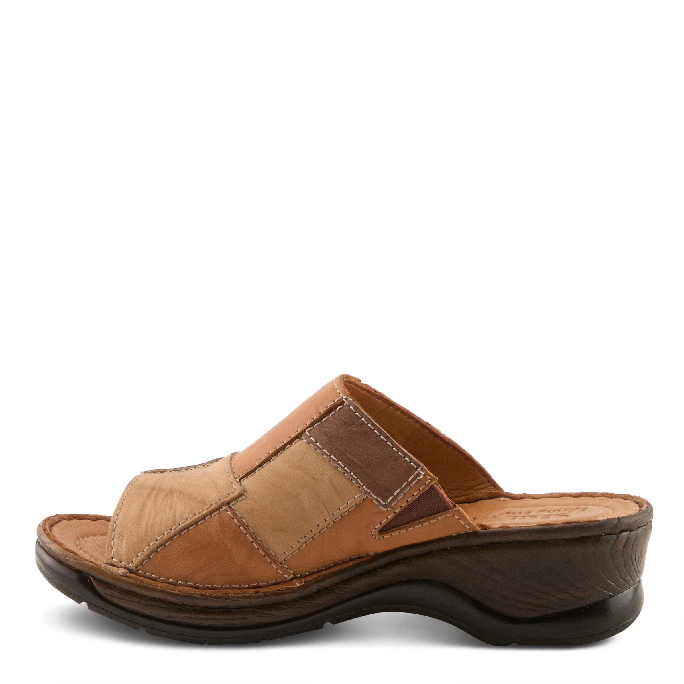 Women's Leather Nivara Wedge Slide Sandals - Spring Step Shoes