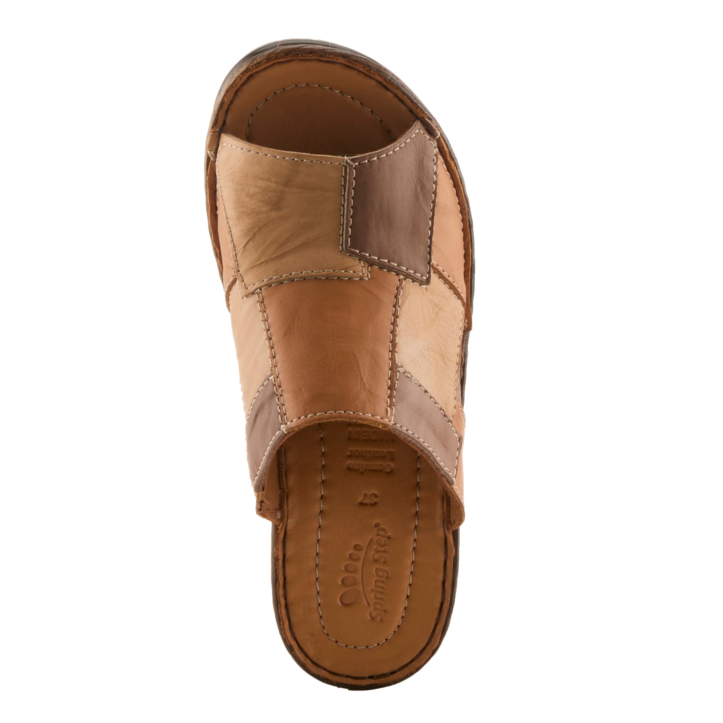 Women's Leather Nivara Wedge Slide Sandals - Spring Step Shoes