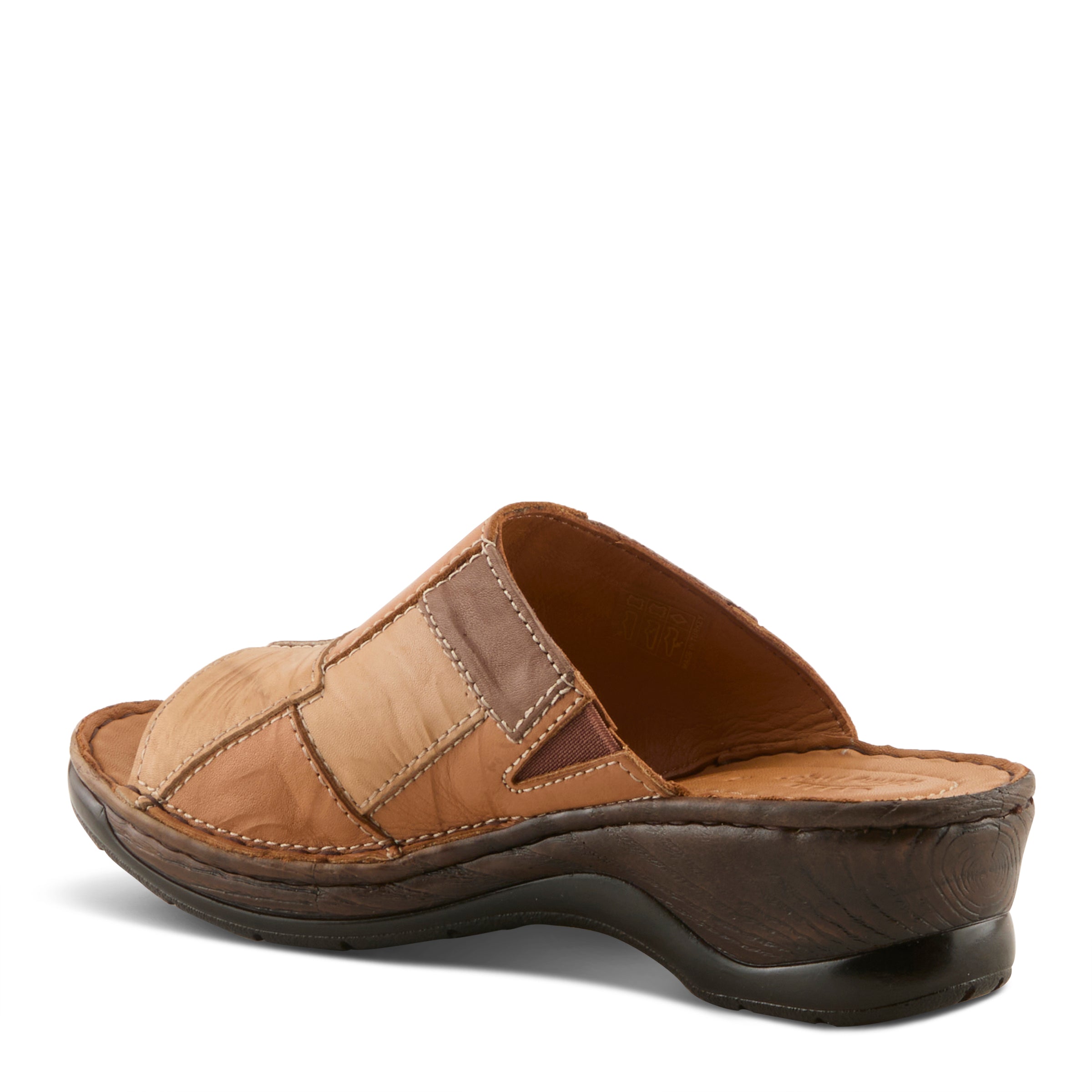 Women's Leather Nivara Wedge Slide Sandals - Spring Step Shoes
