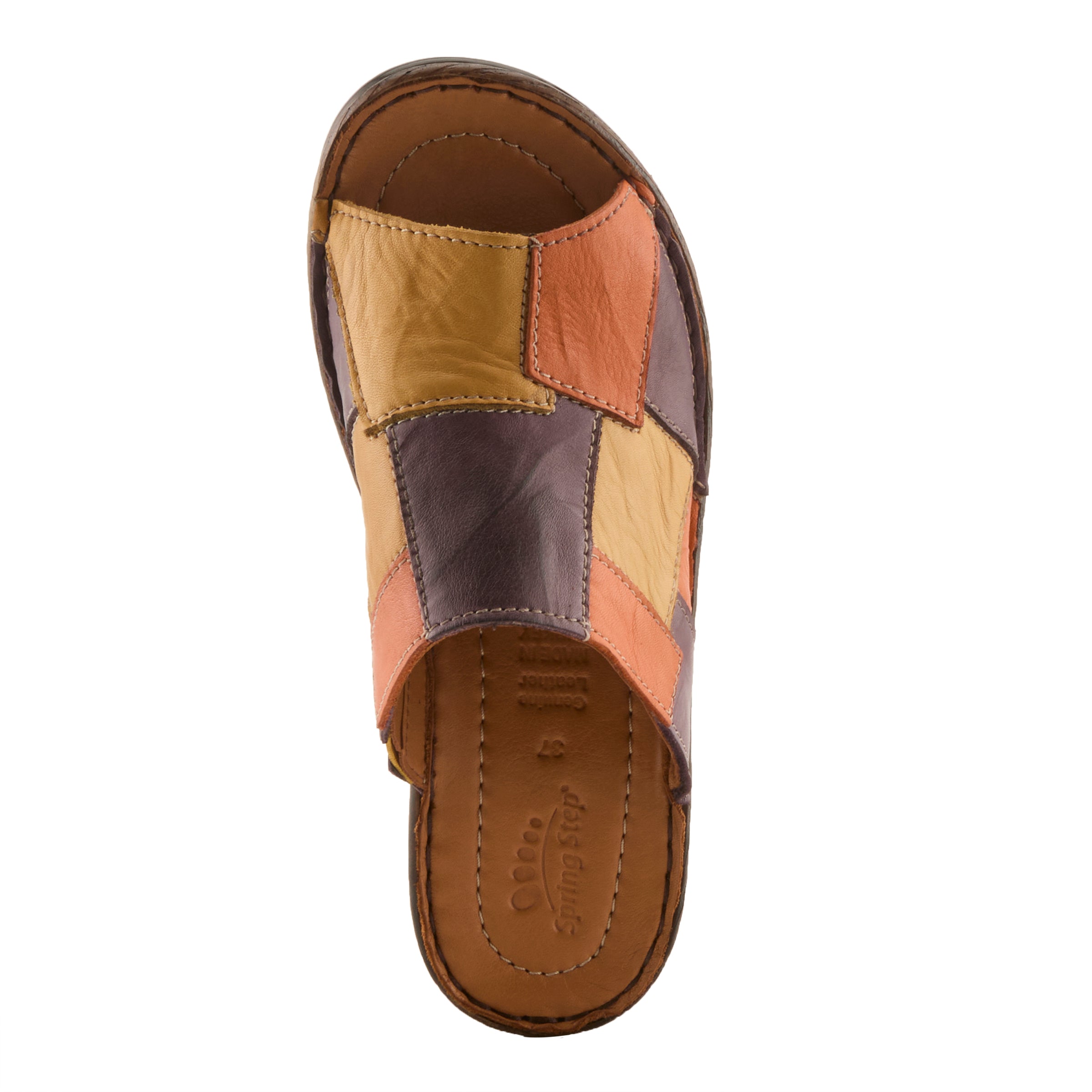 Women's Leather Nivara Wedge Slide Sandals - Spring Step Shoes