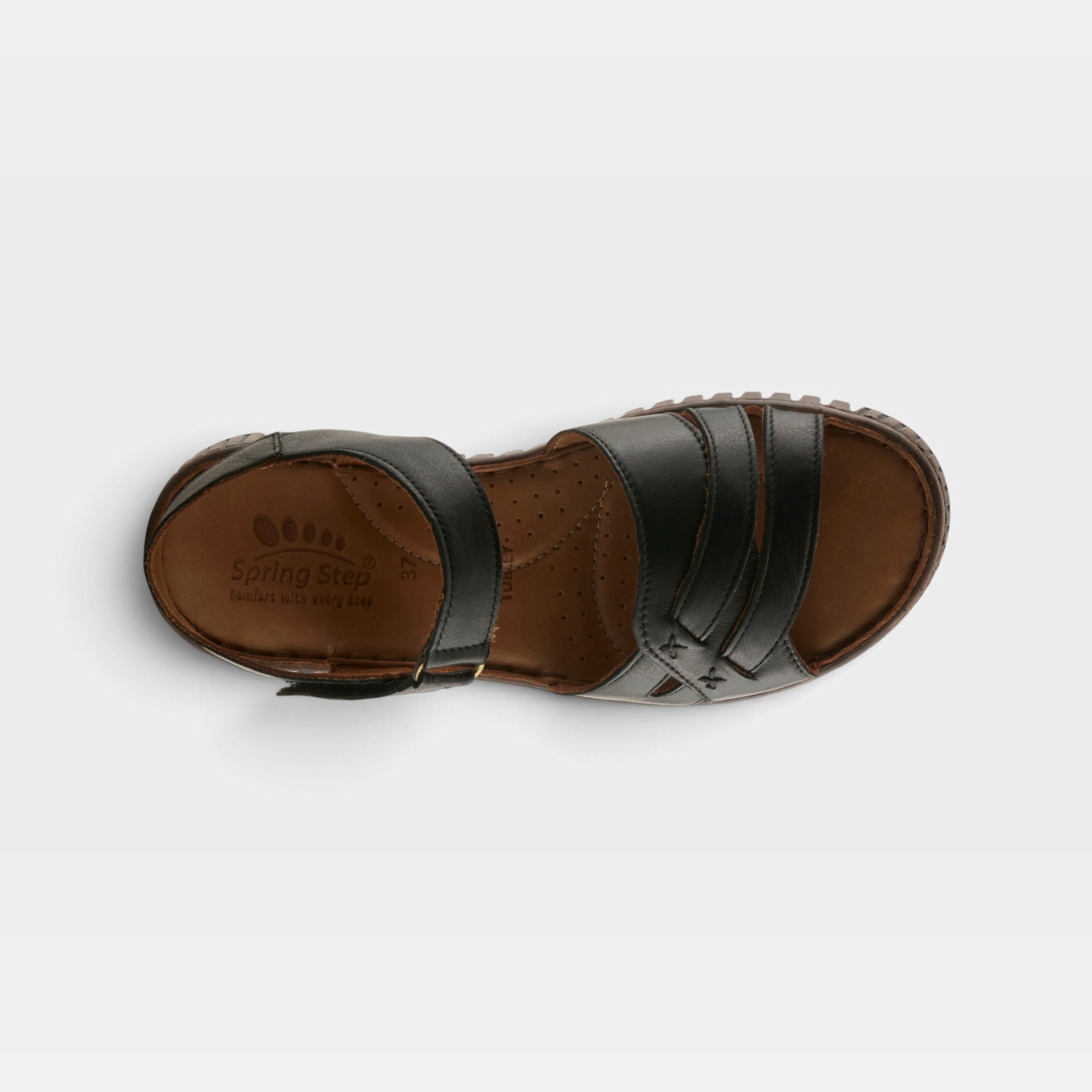 Spring Step Nochella Black Strappy Sandal