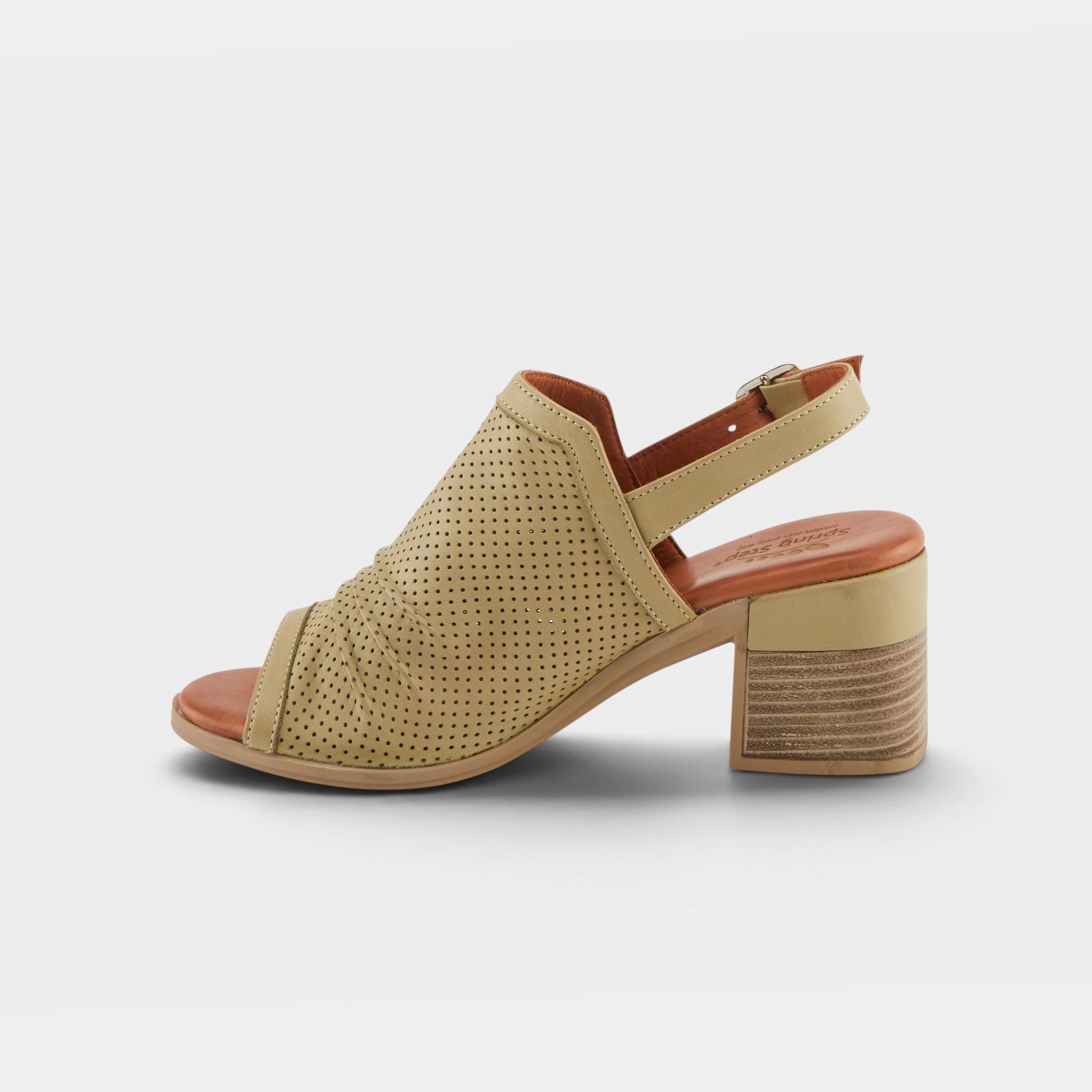 Spring Step Noctium Olive Green Dress Sandal