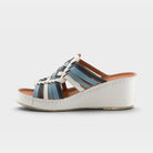 Spring Step Nokiah White Multi Wedge Sandal