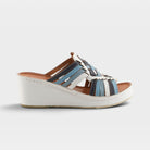 Spring Step Nokiah White Multi Wedge Sandal